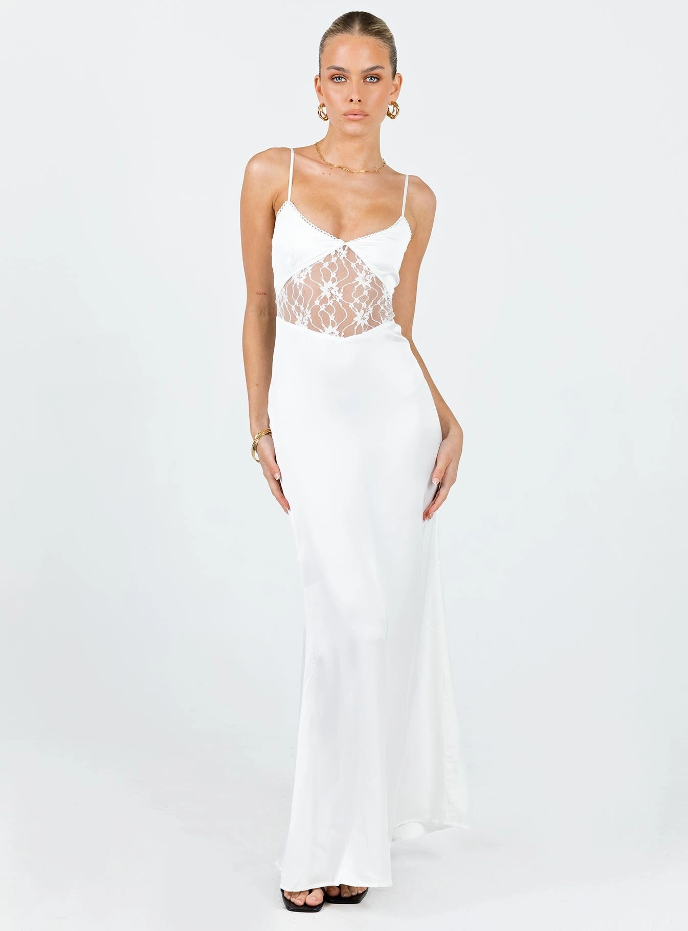 Roselle Maxi Dress White Walkable Flow Essential Layer
