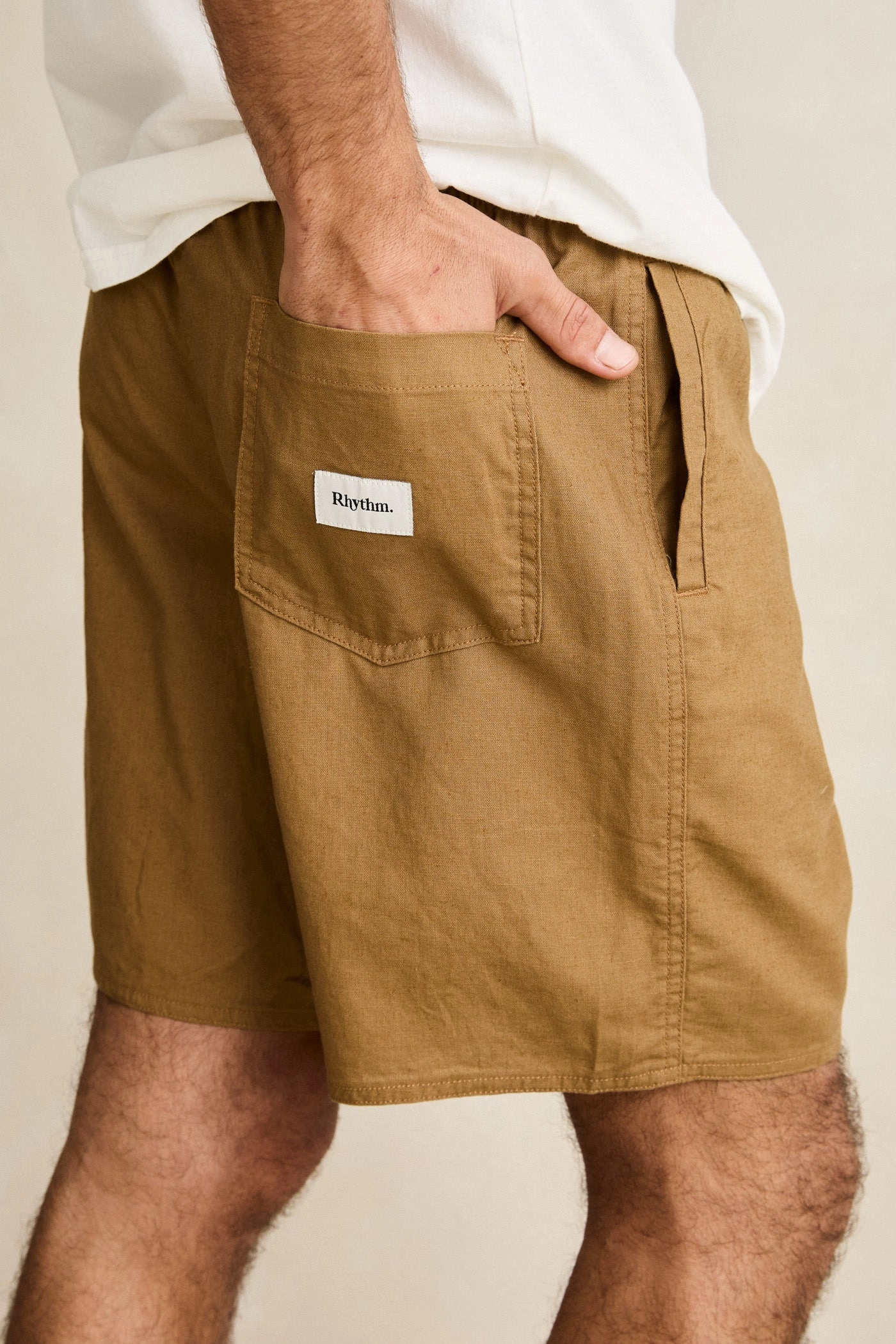 Classic Linen Jam Ochre Cargo shorts Cool Weather
