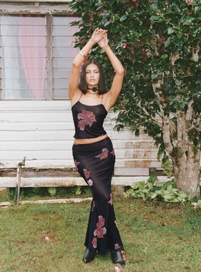 Brookie Mesh Set Black Floral One size fits most