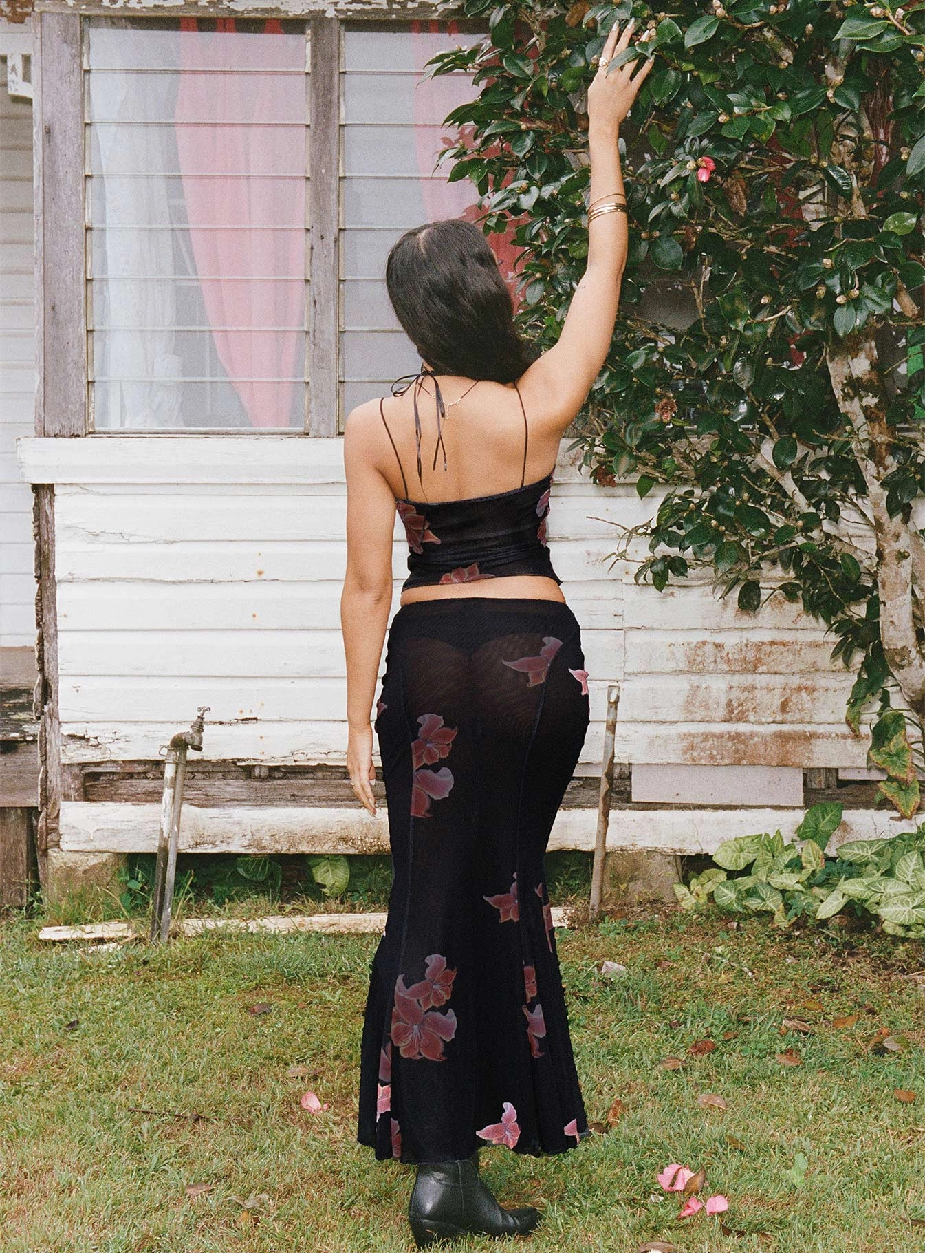 Brookie Mesh Set Black Floral Weekend Vibes