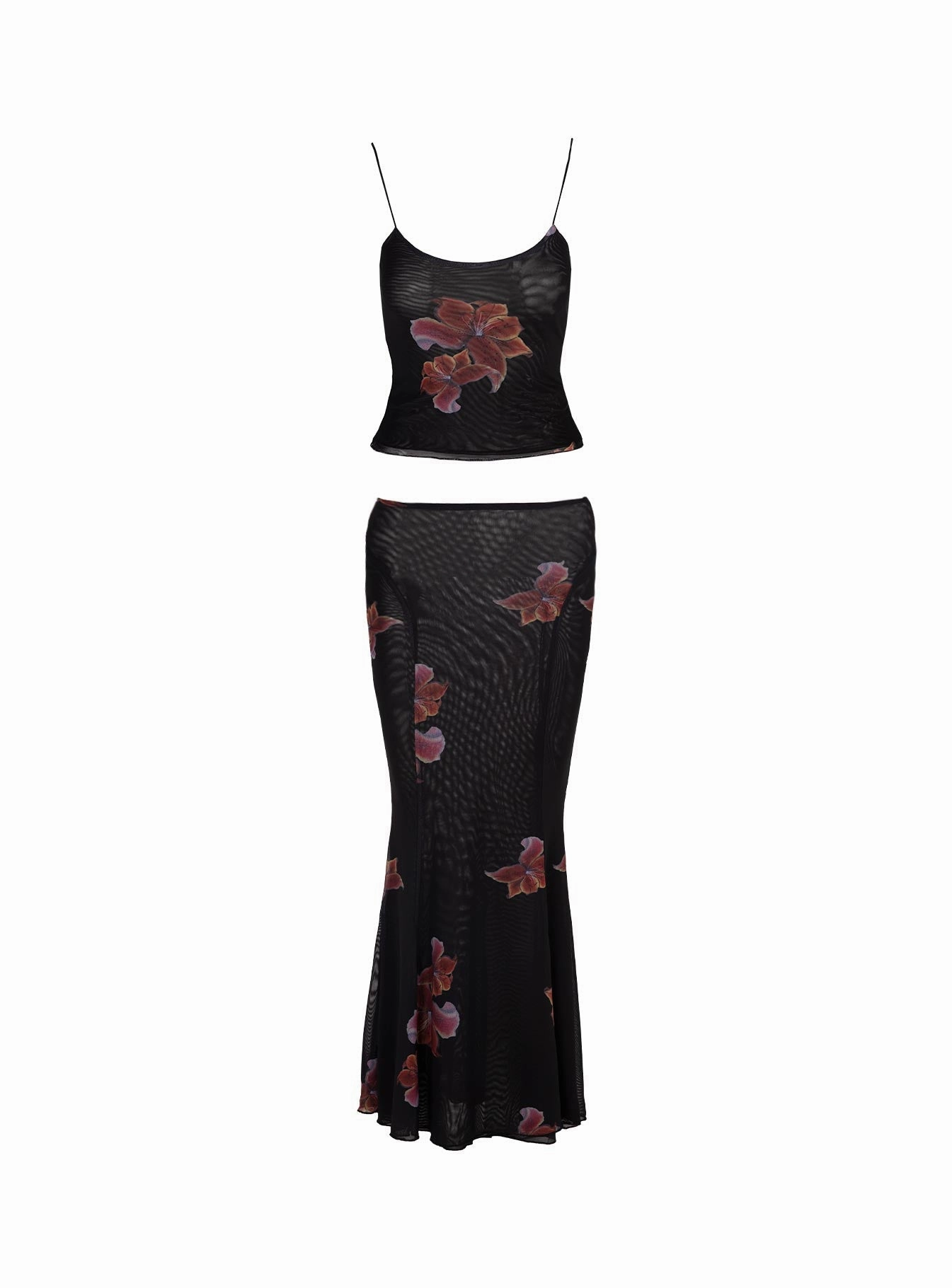 Gentle Comfort Roll Up Fasten Brookie Mesh Set Black Floral