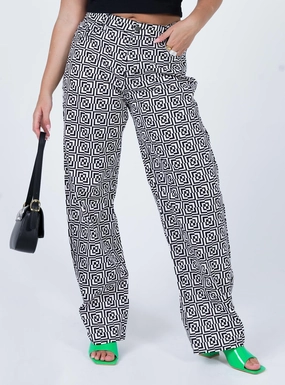 Motel Parallel Jeans Optic Square Black / White Suitable Fit