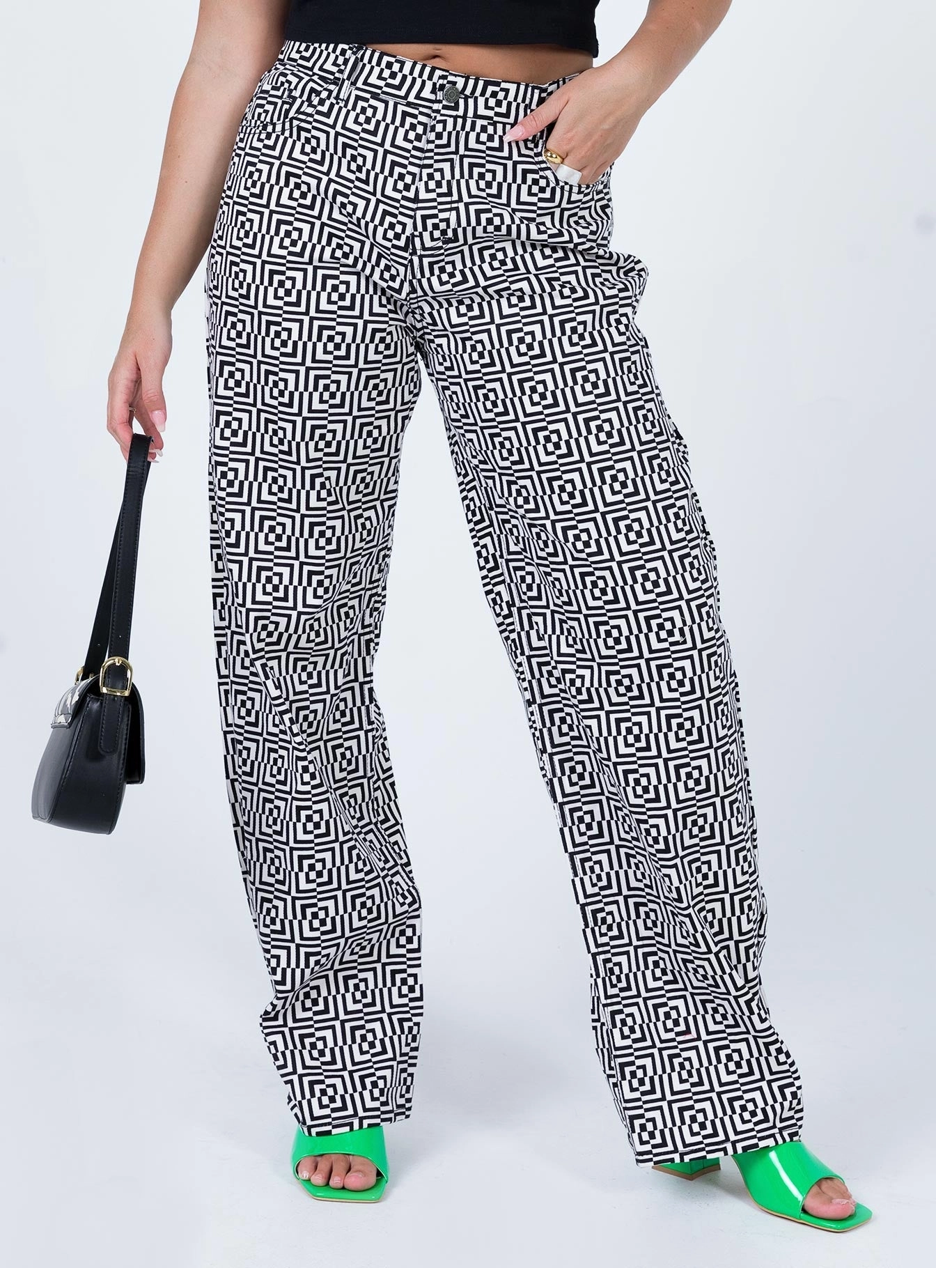 Easy Match Motel Parallel Jeans Optic Square Black / White