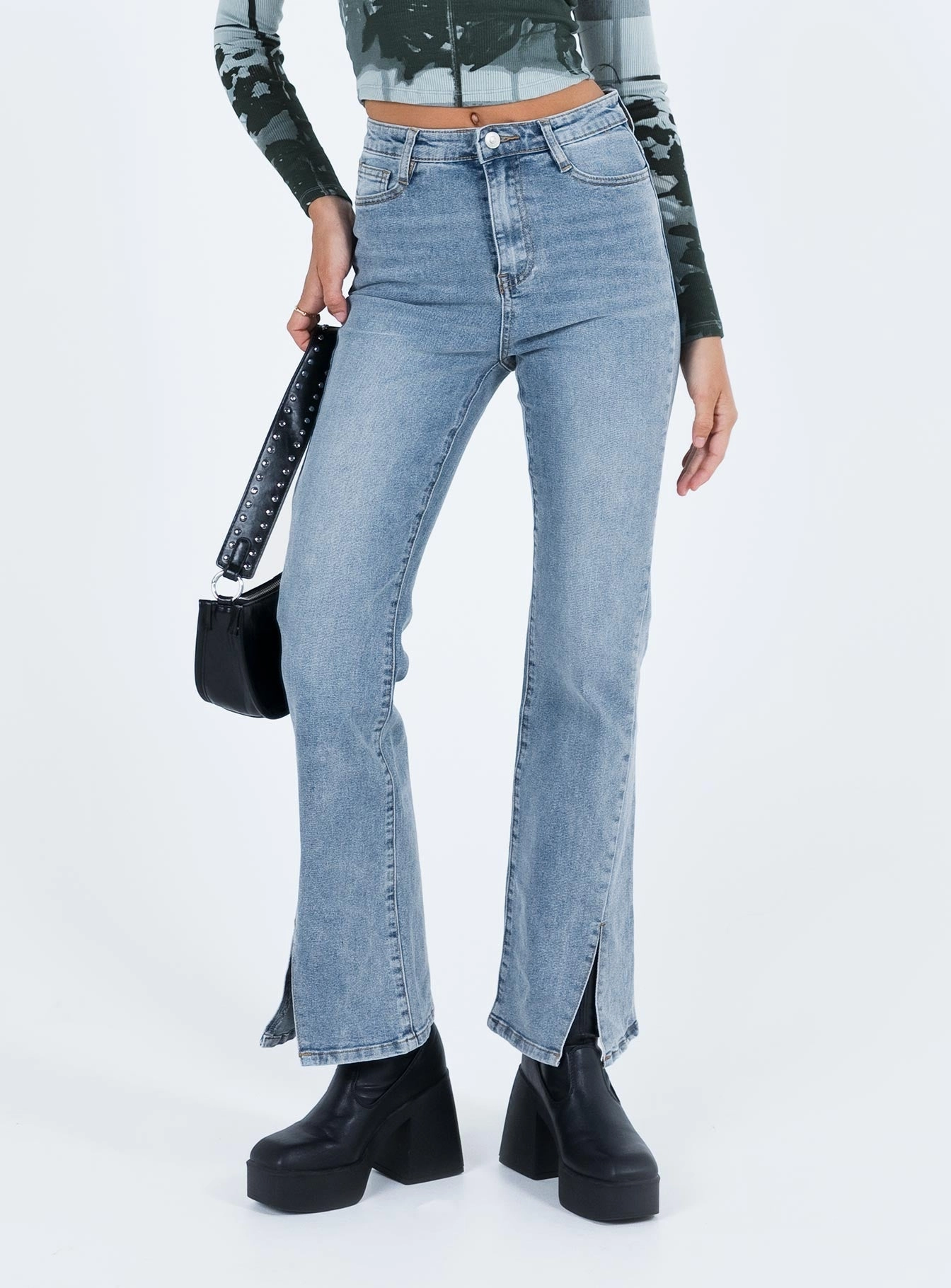 Keels Flare Denim Jeans Smart Casual Modern Rainy Day