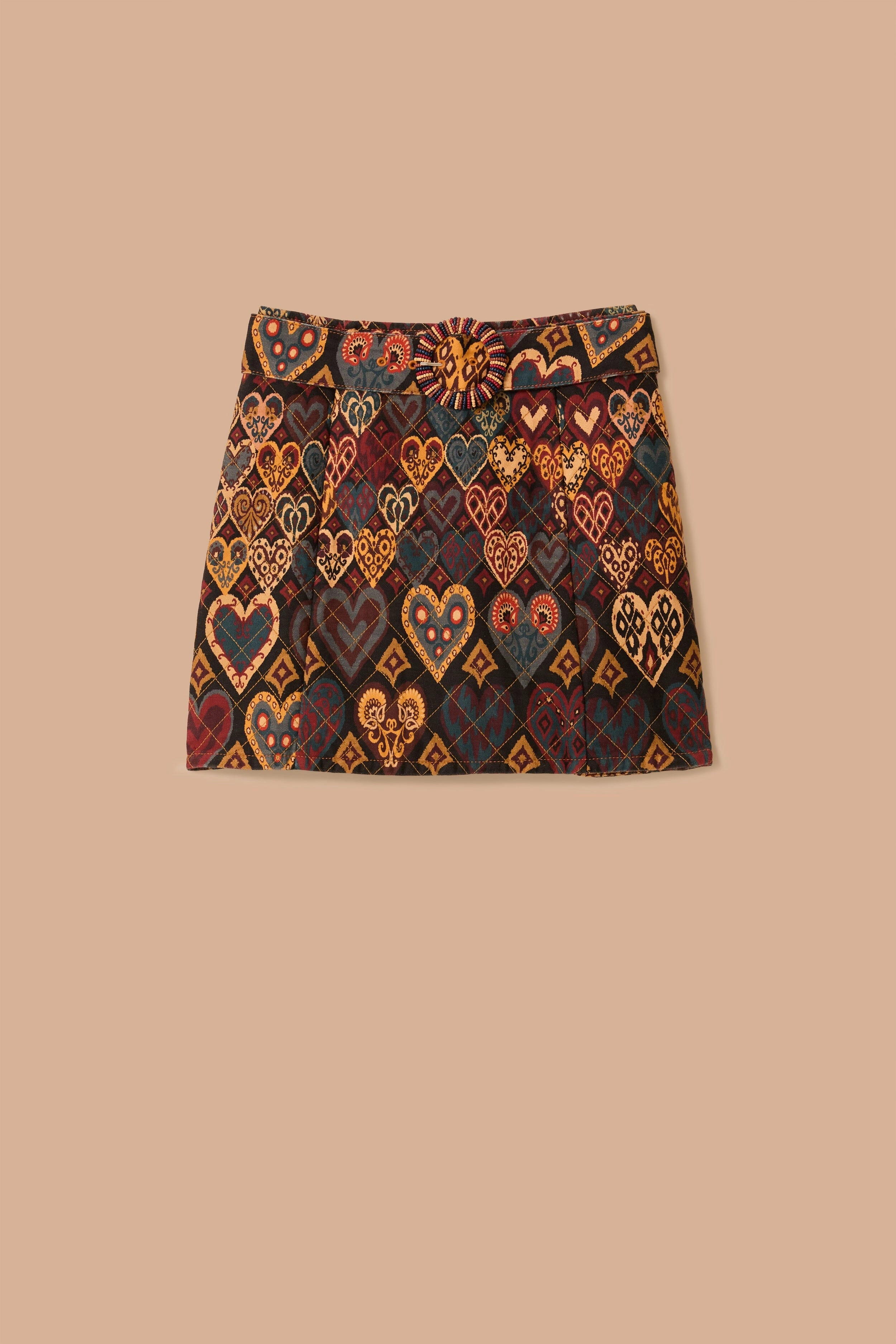 Design innovation Black Hearts Ikat Mini Skirt