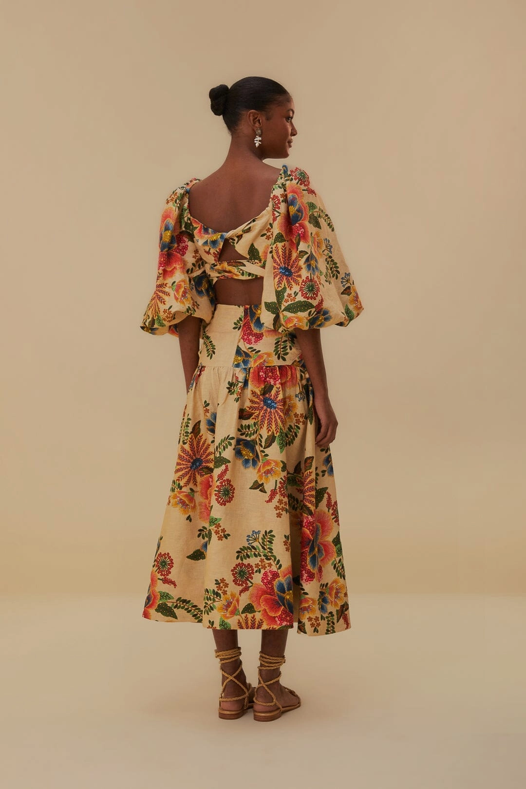 Sand Delicate Garden Euroflax? Midi Skirt Smart Design