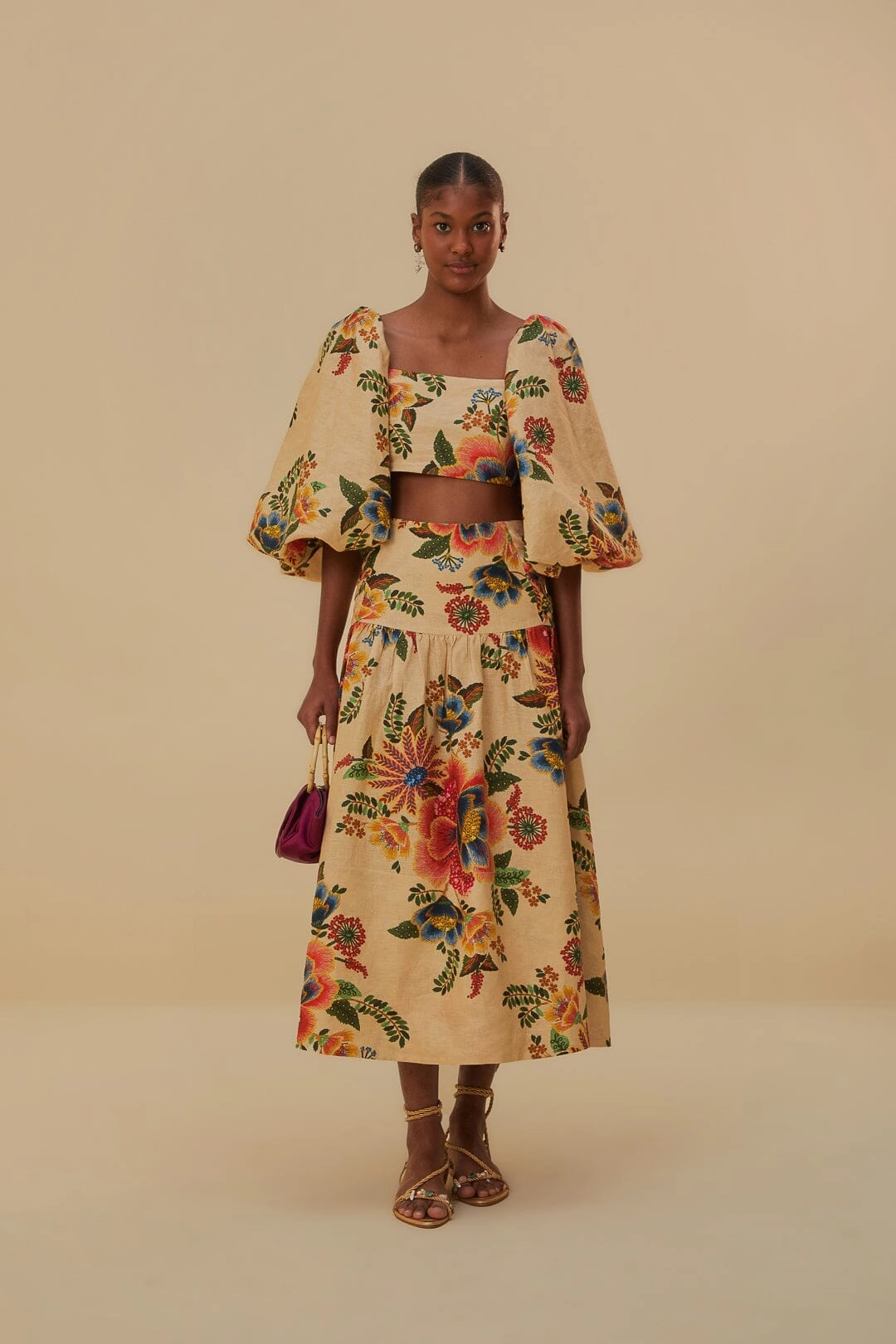 Simple Styling Wardrobe Basics Sand Delicate Garden Euroflax? Midi Skirt