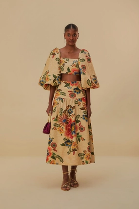 Simple Styling Wardrobe Basics Sand Delicate Garden Euroflax? Midi Skirt
