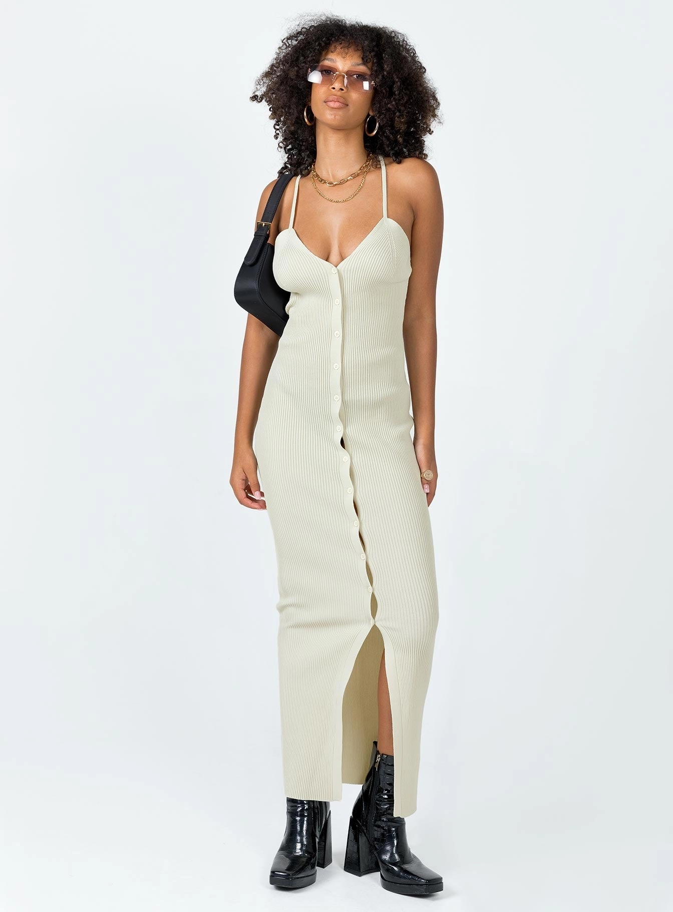 Casa Midi Dress Cream Smocked-Detail Minimalist-Trend
