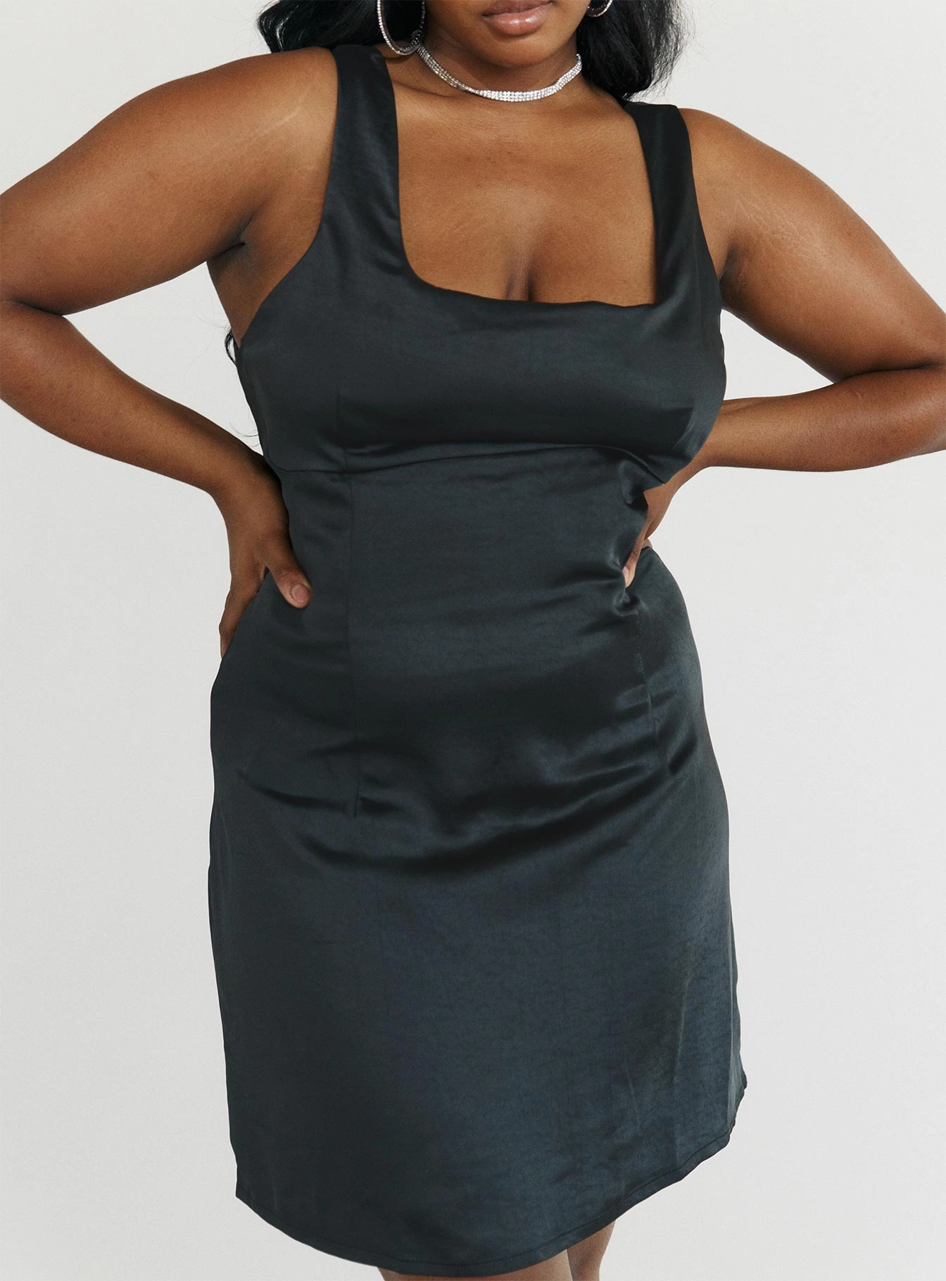 Cobie Mini Dress Black Curve Underwire-Support Smart Lines