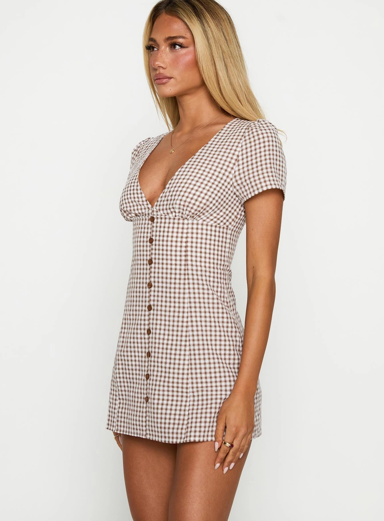 Timeless Look Loveliness Playsuit Brown Check