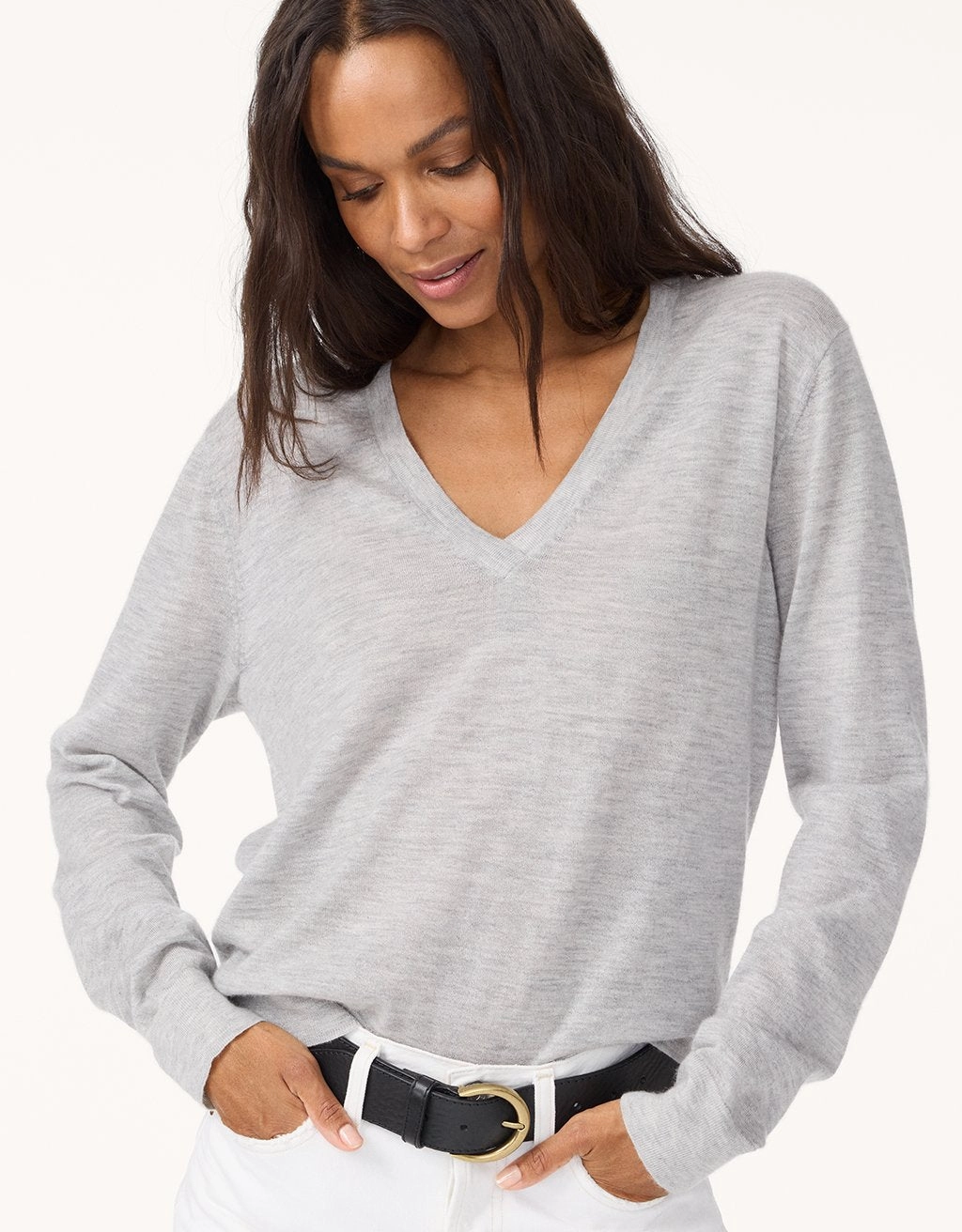 Unsubscribed Whisper-Weight Cashmere V-Neck Sweater Cozy Fashion