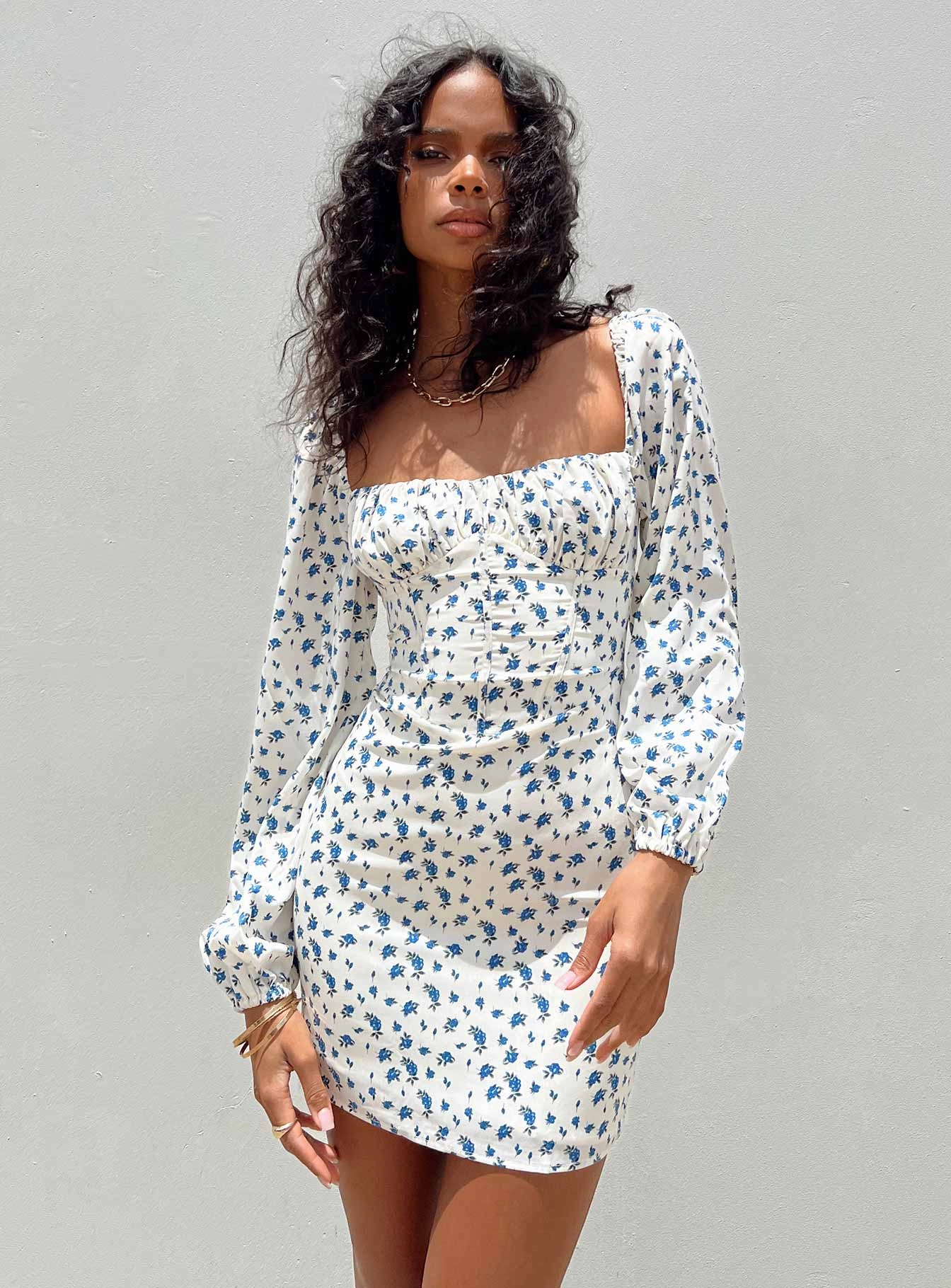 Vilma Long Sleeve Dress White Floral Seasonal piece Gender Fluid