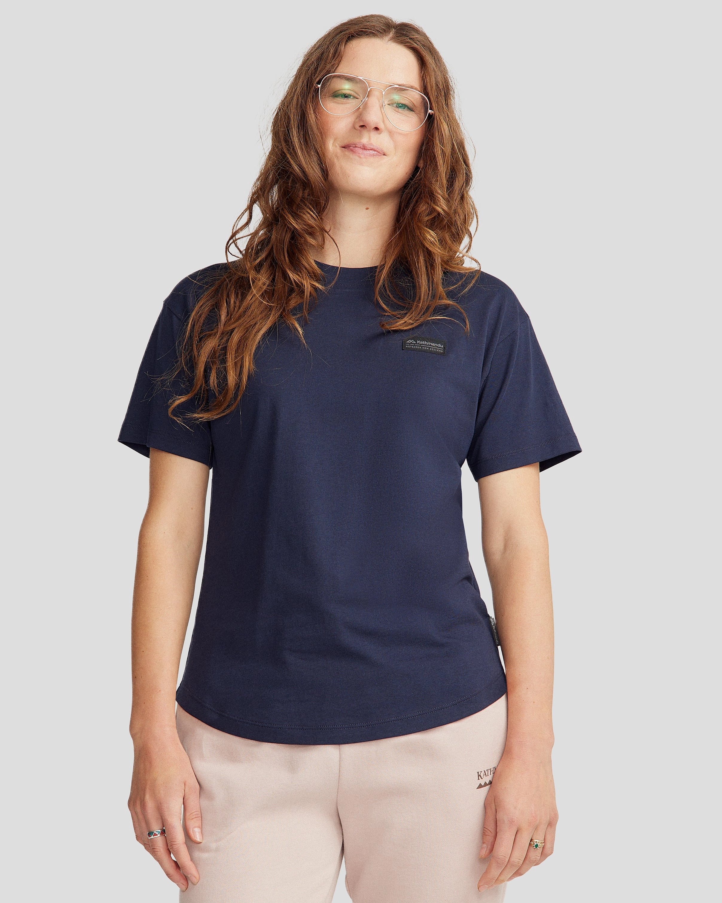 Women's Badge Organic Cotton S/S Tee - Pure Navy Work efficiency Outdoor Leisure