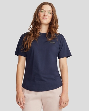 Stylish and Relaxed Smart Fashion Women's Badge Organic Cotton S/S Tee - Pure Navy
