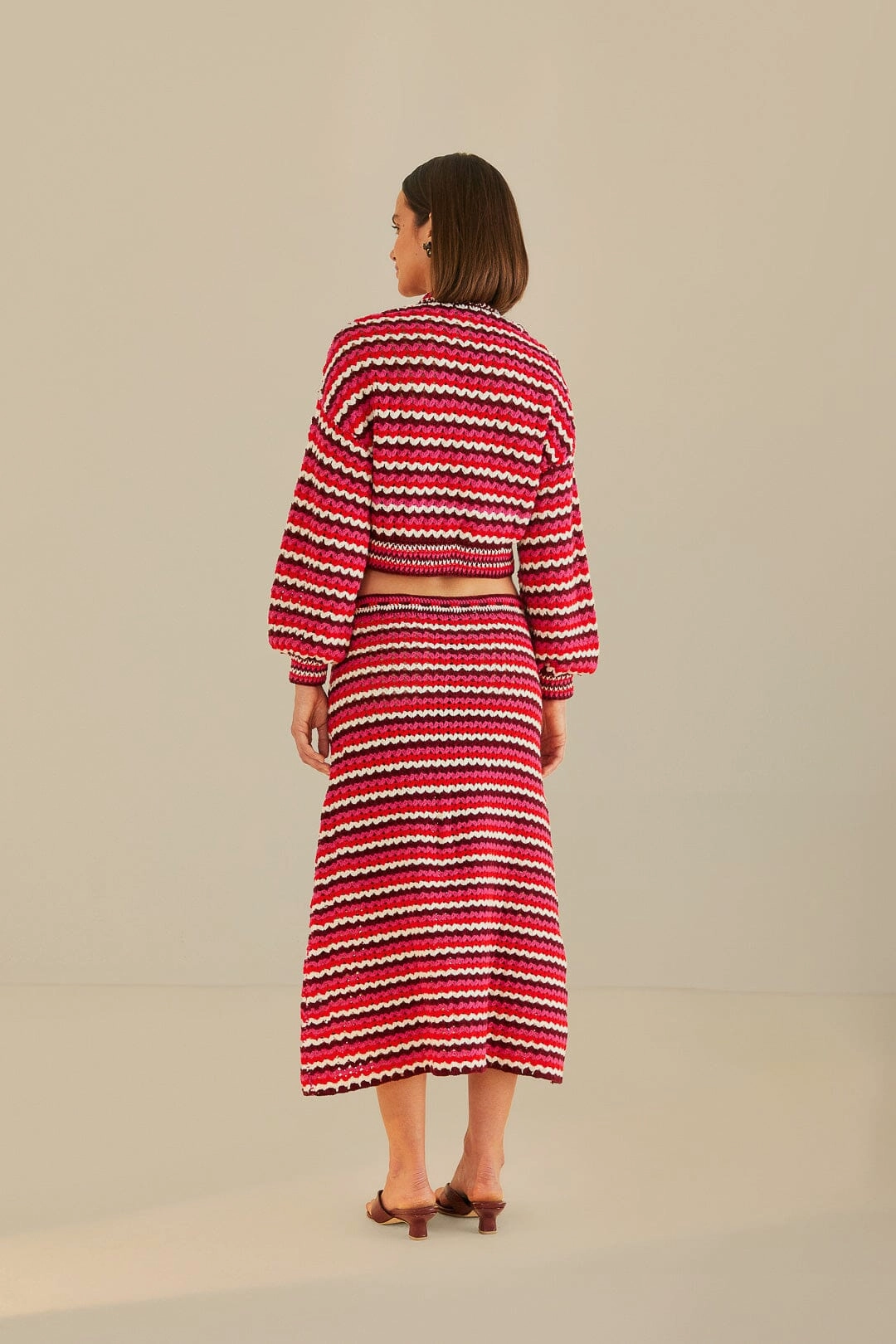 Urban Edge Colorful Stripes Crochet Skirt
