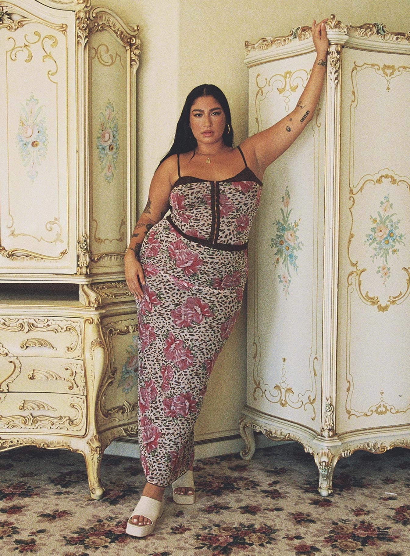 Colton Maxi Skirt Multi Curve Signature Line Fresh Look