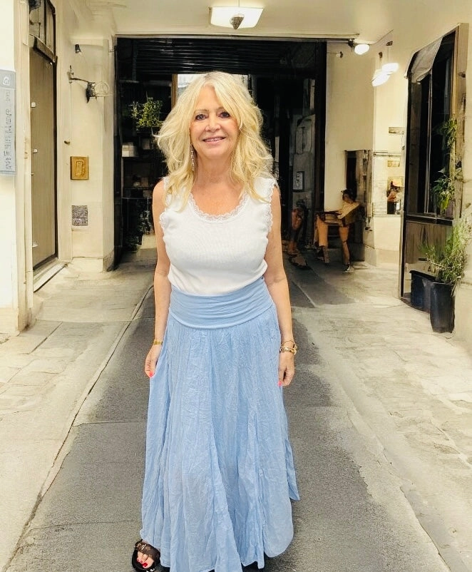 Urban Style Crinkle Skirt Light Blue