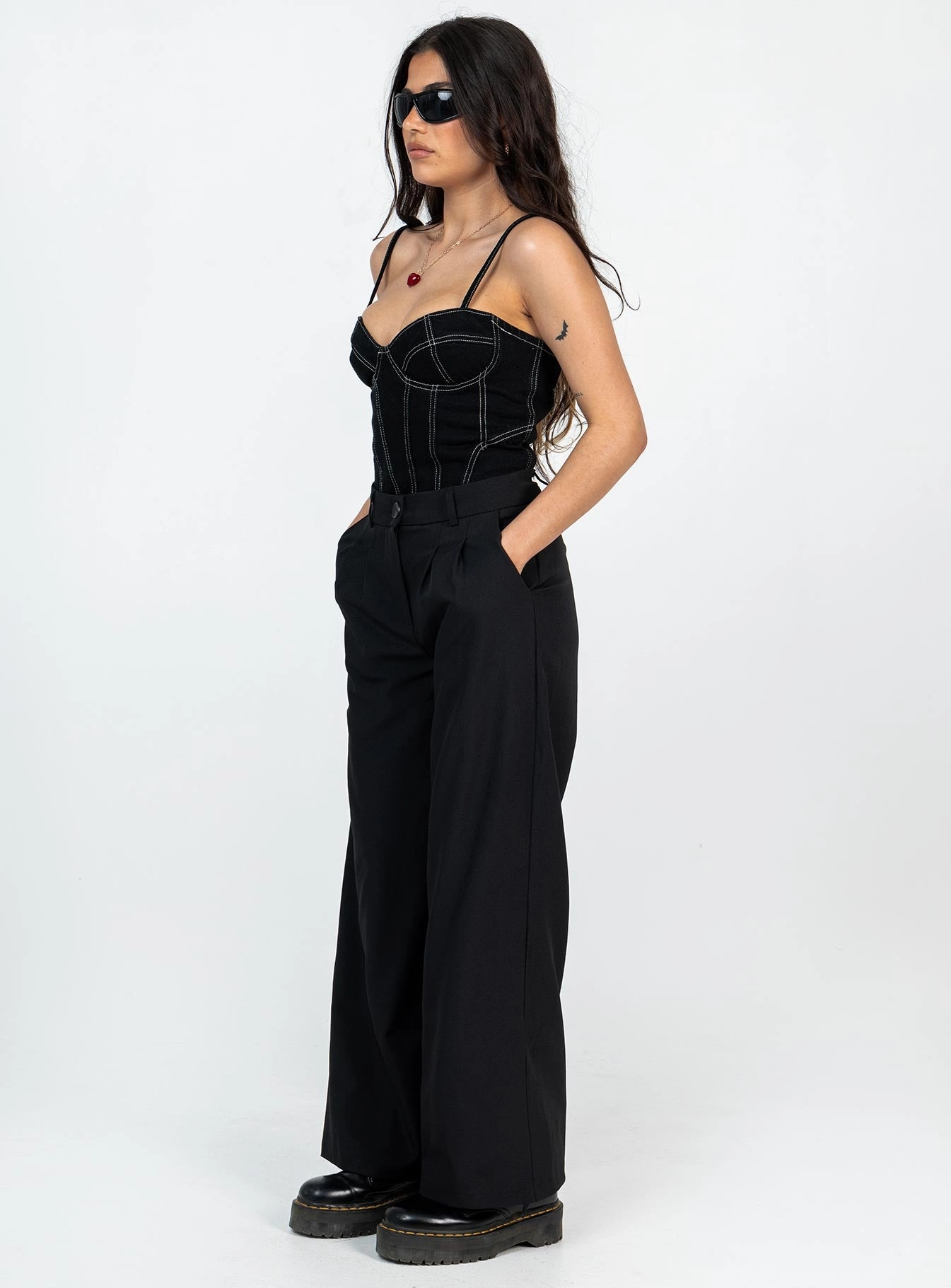Soft Brush Lining Archer Pants Black Petite