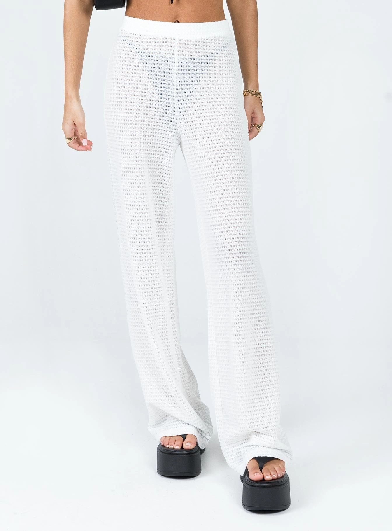 Easy Fit Quick Motion Santa Monica Knit Pants White