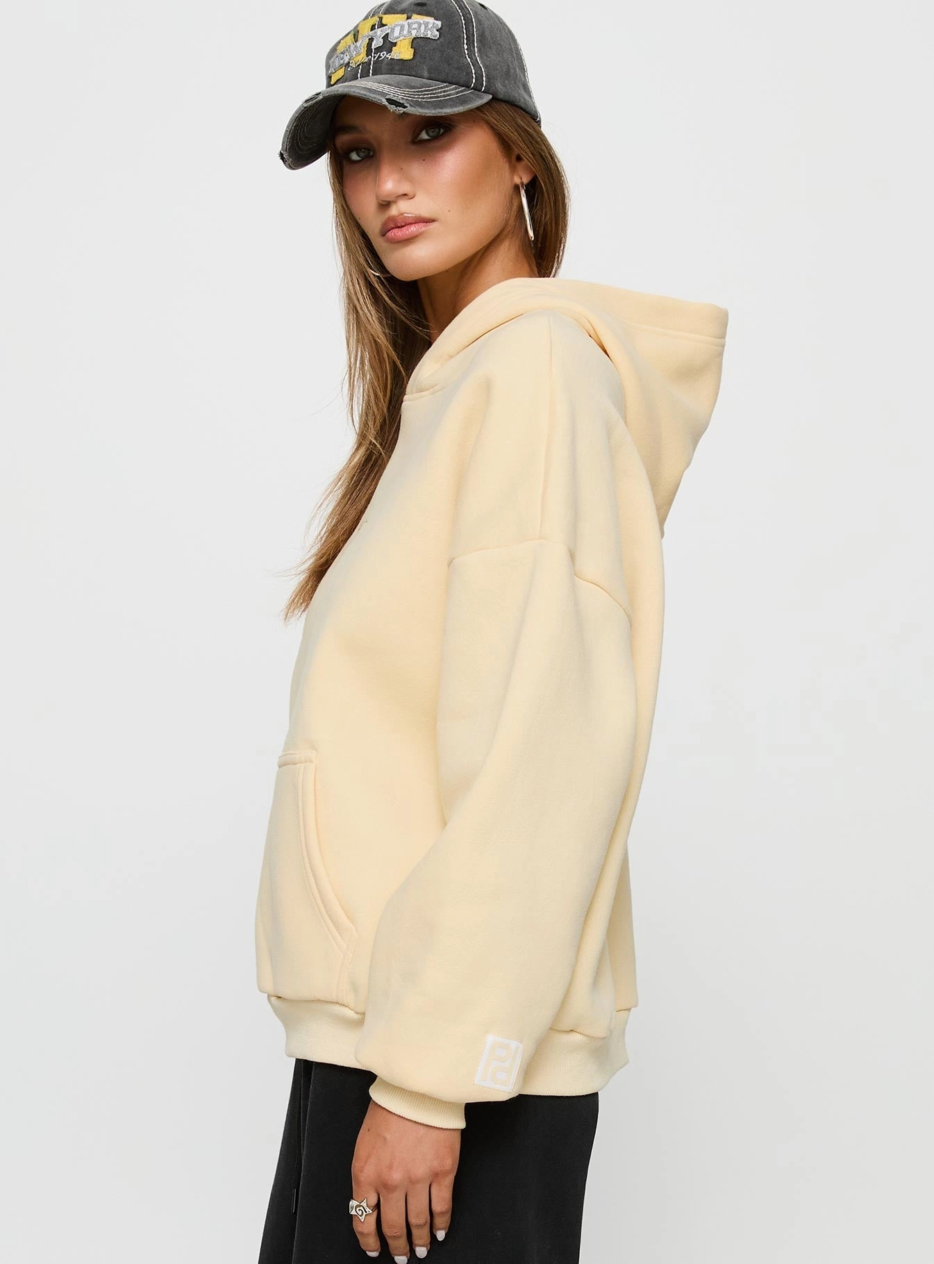 Princess Polly Hooded Sweatshirt Yellow sports event