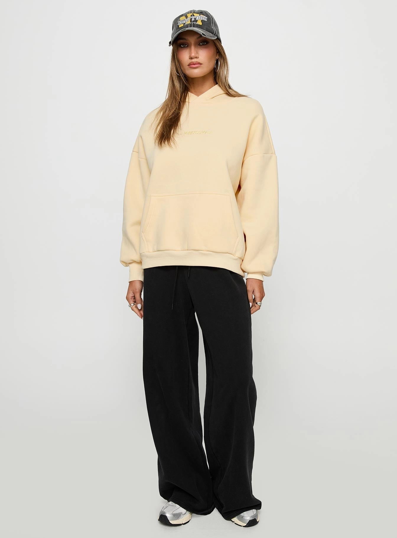 Princess Polly Hooded Sweatshirt Yellow Unisex Appeal