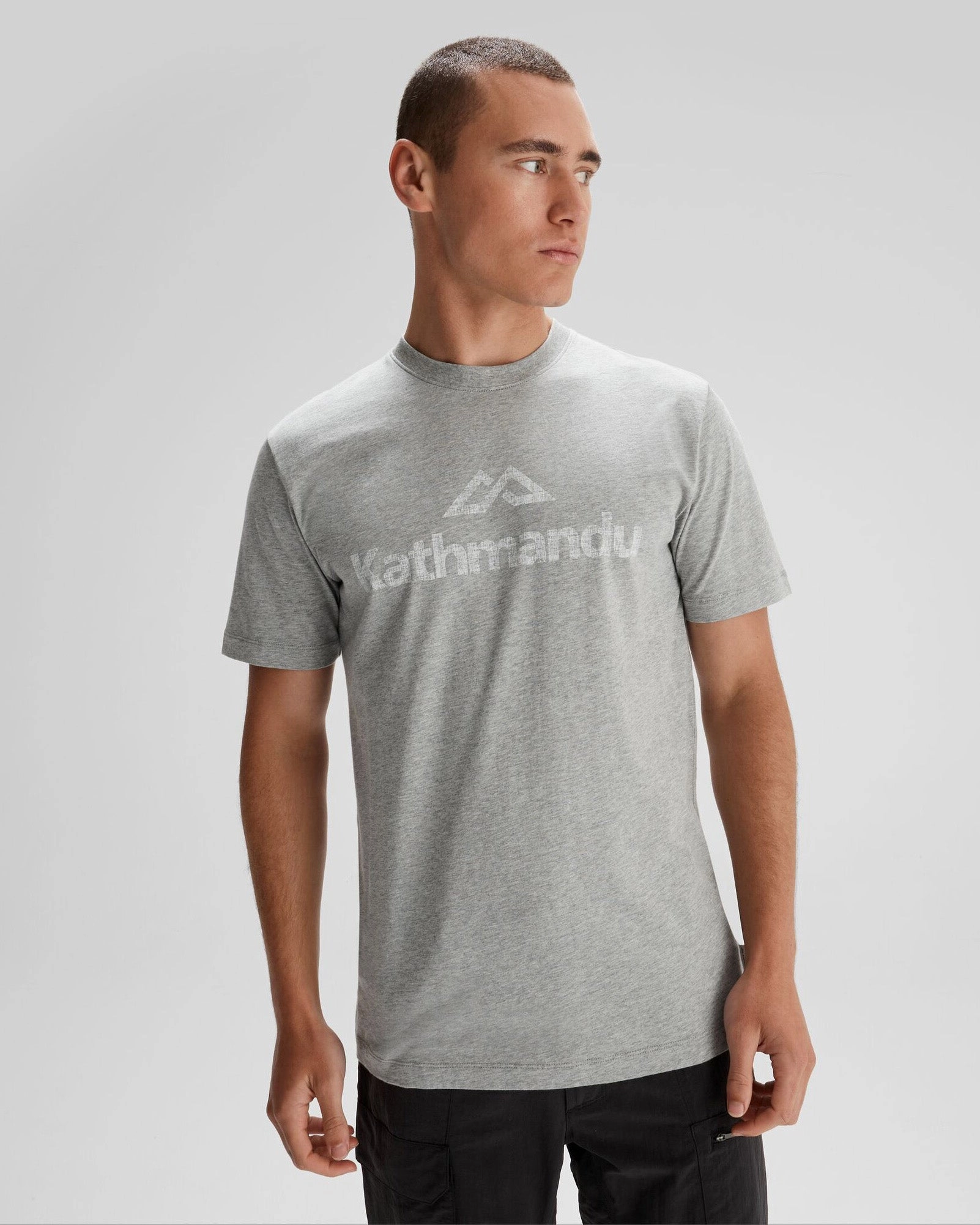 Men's Logo Organic Cotton T-shirt - Light Grey Marle Moisture Management