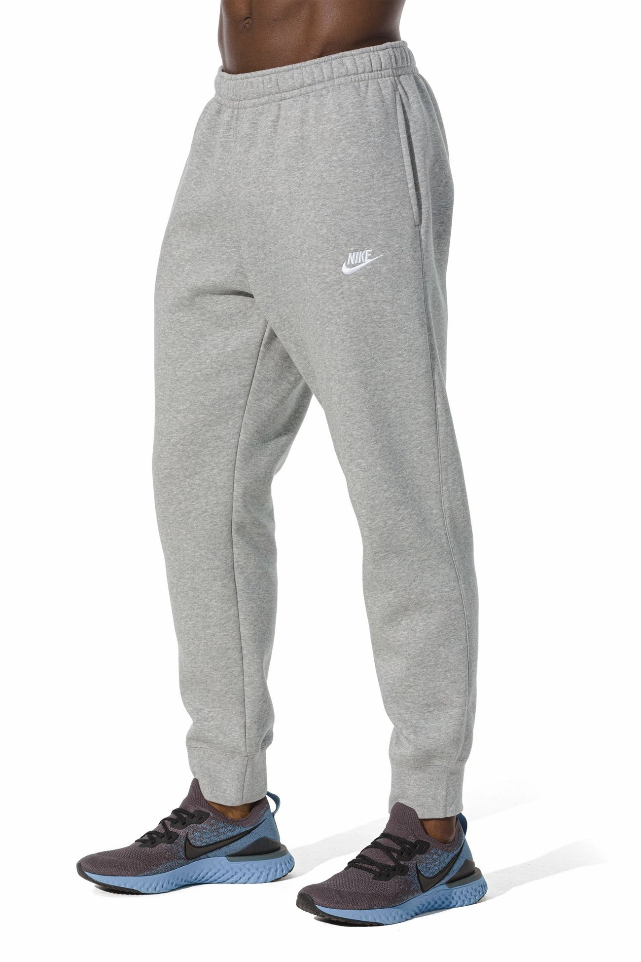 HighRiseWaistband Reflective Trim Nike Sportswear Club Fleece Jogger Dark Grey Heather