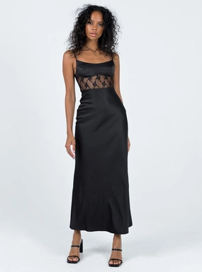Maybelle Maxi Dress Black Soft Outfit Pure Look