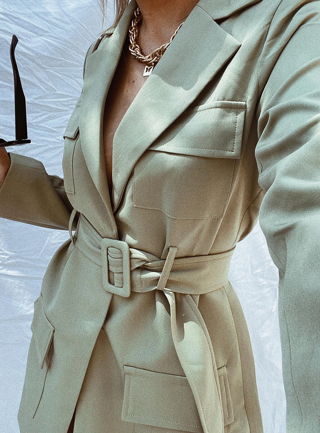 Sleek Look Steinway Mini Dress Green