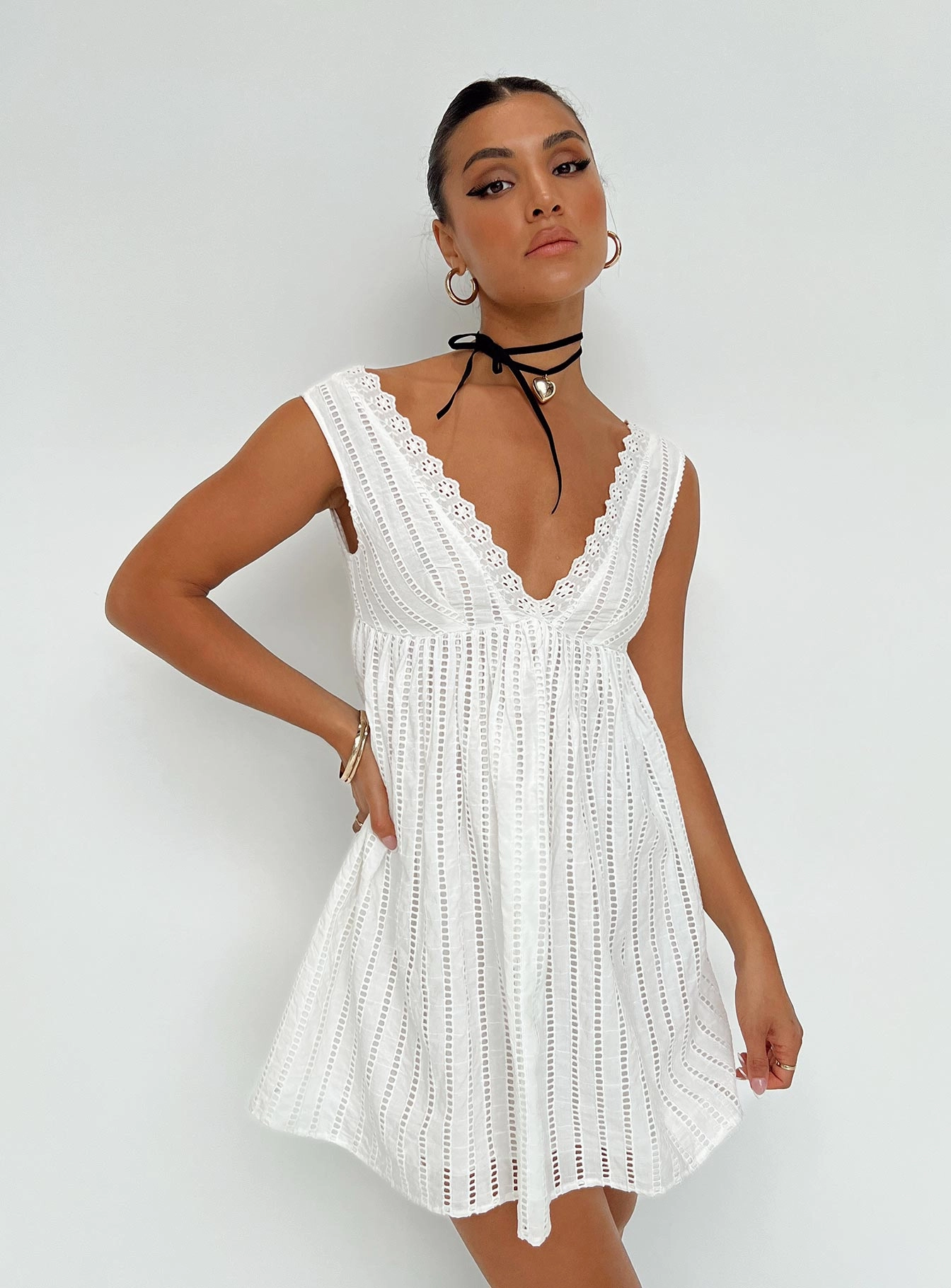 Noble Aura Winter Classic Laney Mini Dress White
