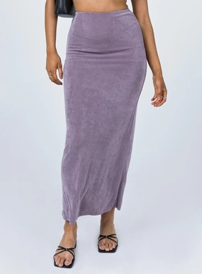 Harriette Maxi Skirt Purple Minimalist Trim Comfort Waistline