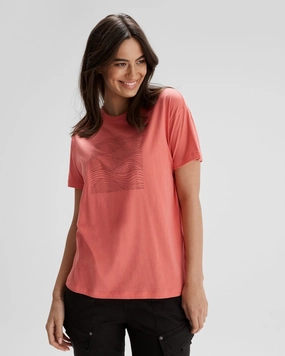 Women's Ripple Organic Cotton T-shirt - Fruity Compact Stitch Pattern