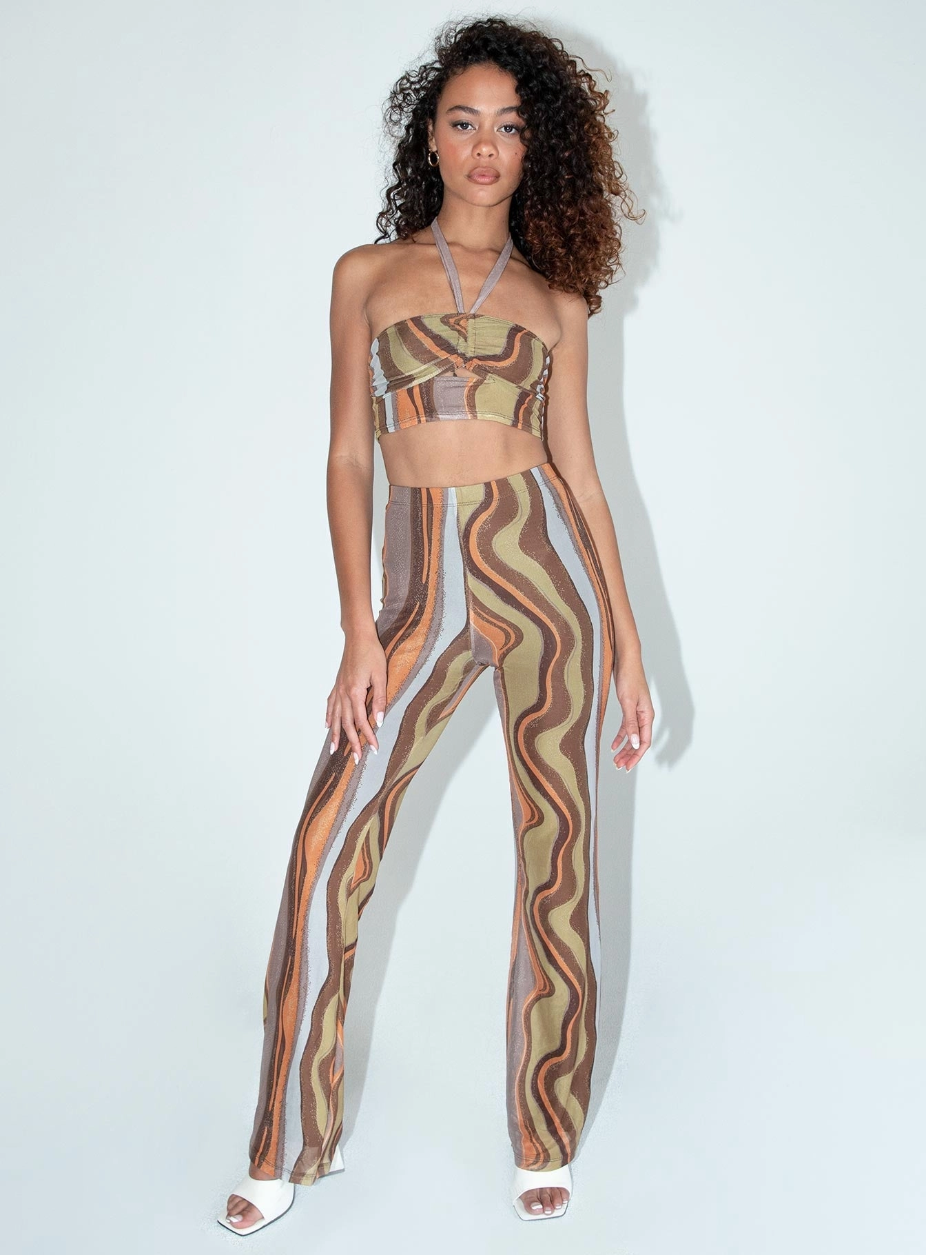 Stretch Flex FlexibleKneePanels Motel Herly Trouser Earthy Gradient Brown