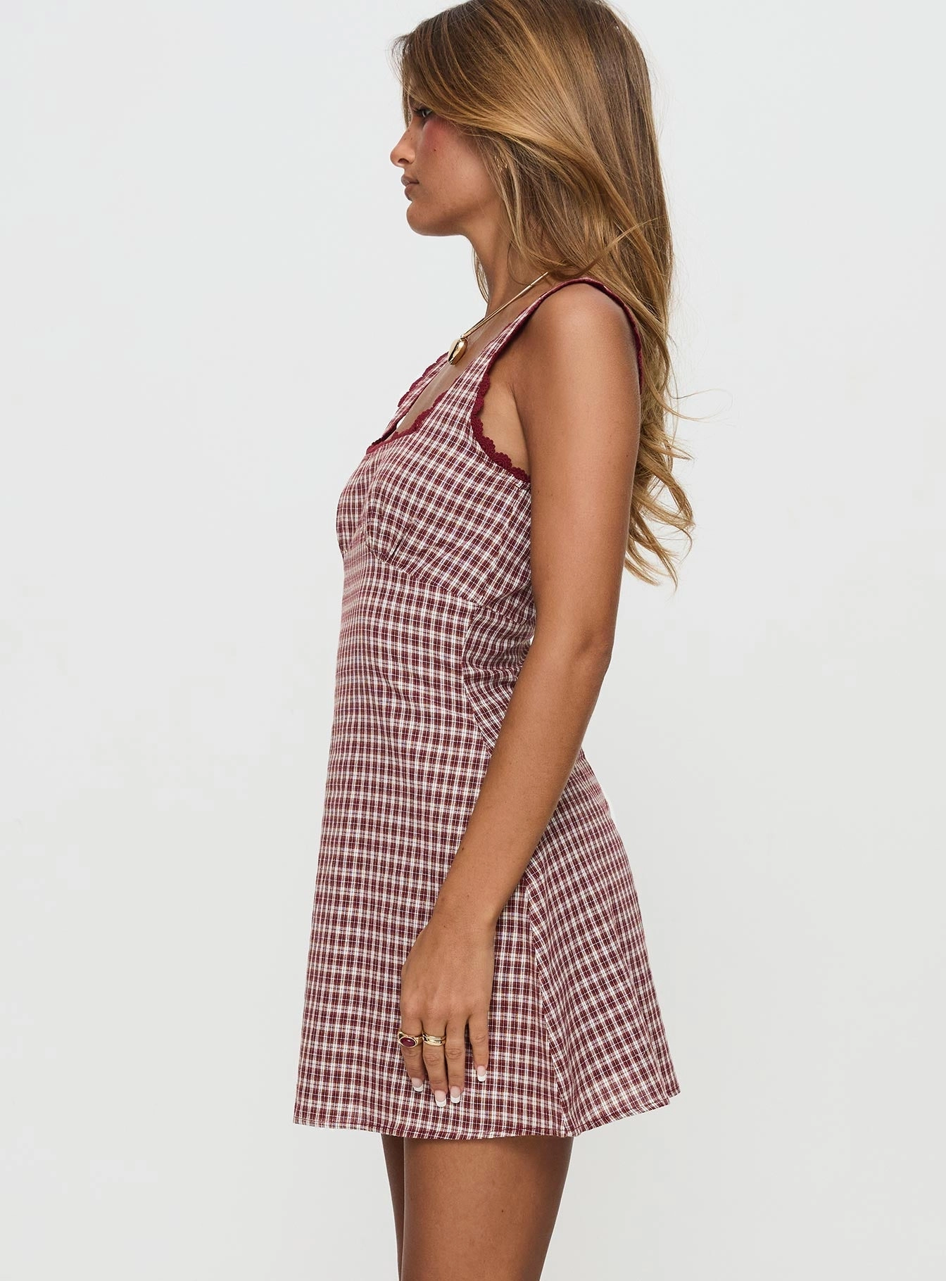 Dasha Mini Dress Red Check Petite Geometric-pattern