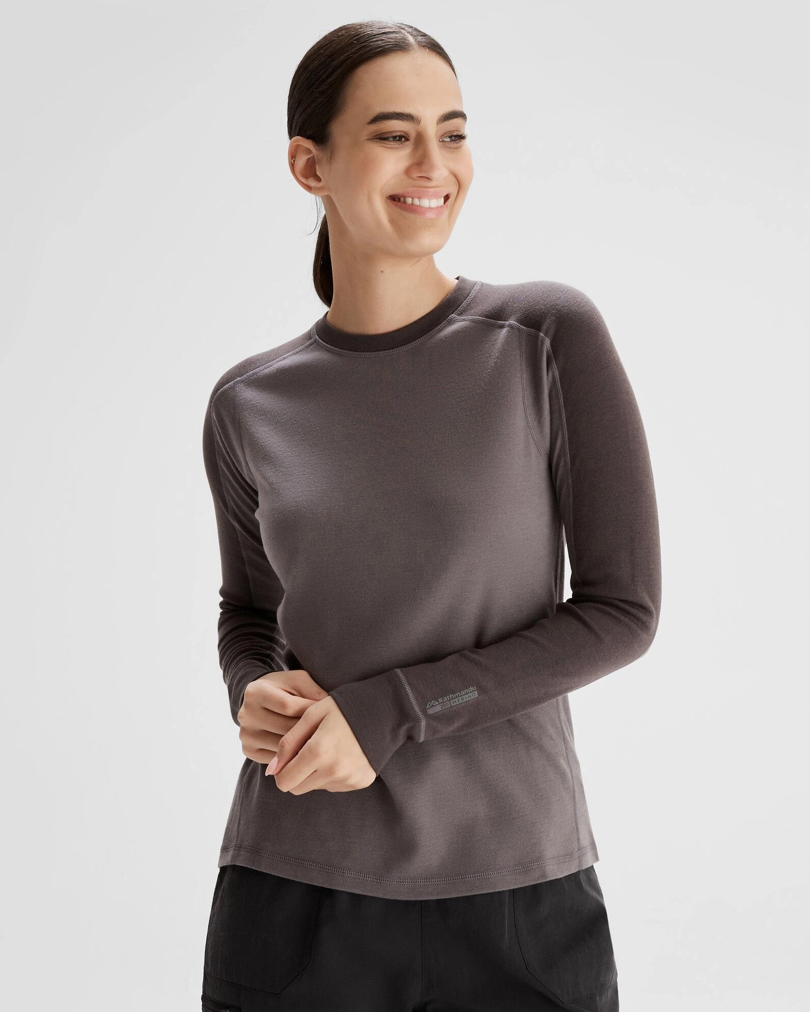 Women's K-Merino 250 Long Sleeve Top  - Light Quartz/Dark Quartz Ultimate Knitwear