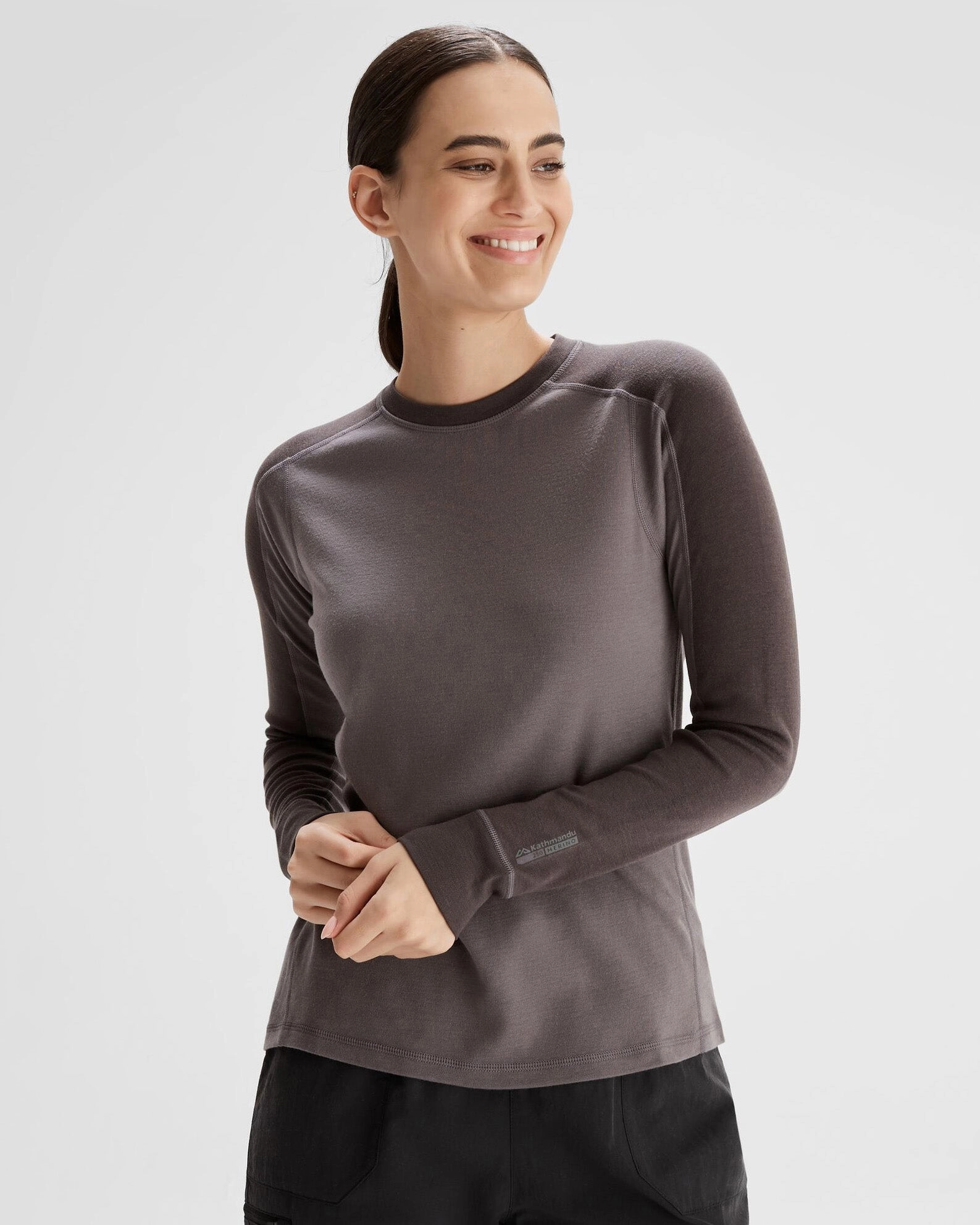 Comfy Material Women's K-Merino 250 Long Sleeve Top  - Light Quartz/Dark Quartz