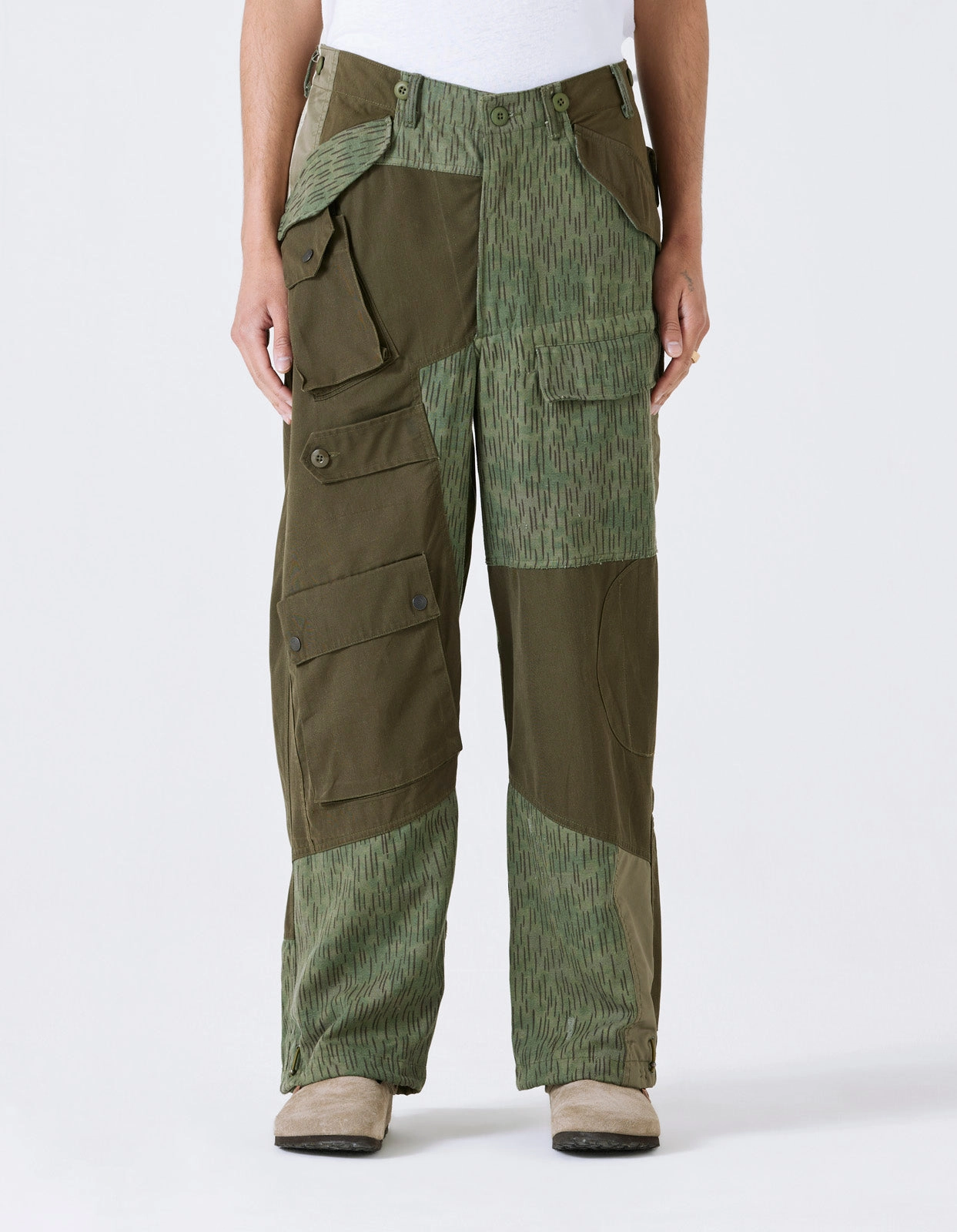 4277 Upcycled M65 Loose Cargo Pants Olive Non Iron Technology