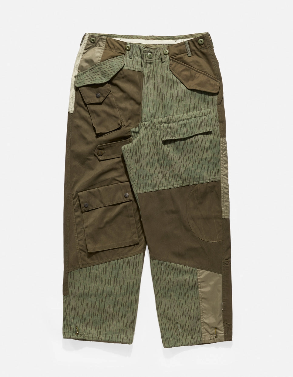4277 Upcycled M65 Loose Cargo Pants Olive Comfortable Design