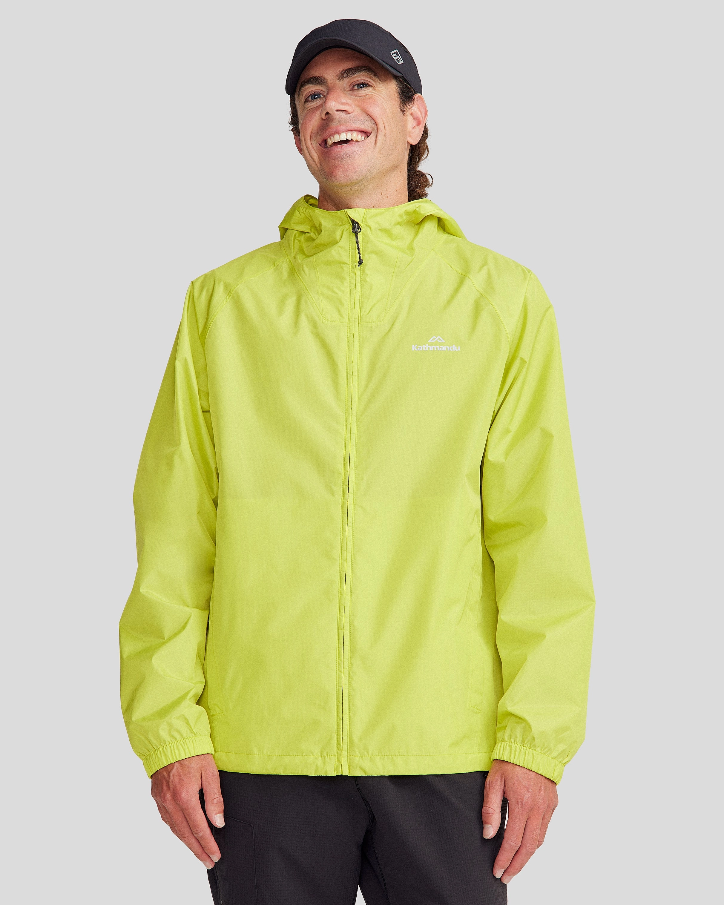 Pocket-it 2L Men's Rain Jacket v4 - Bright Moss Eco Friendly Coatings WindproofTechnology
