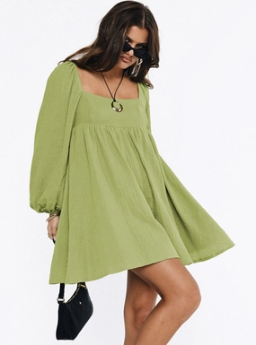 Bare Arm NonChafeSeams Lorna Long Sleeve Mini Dress Sage