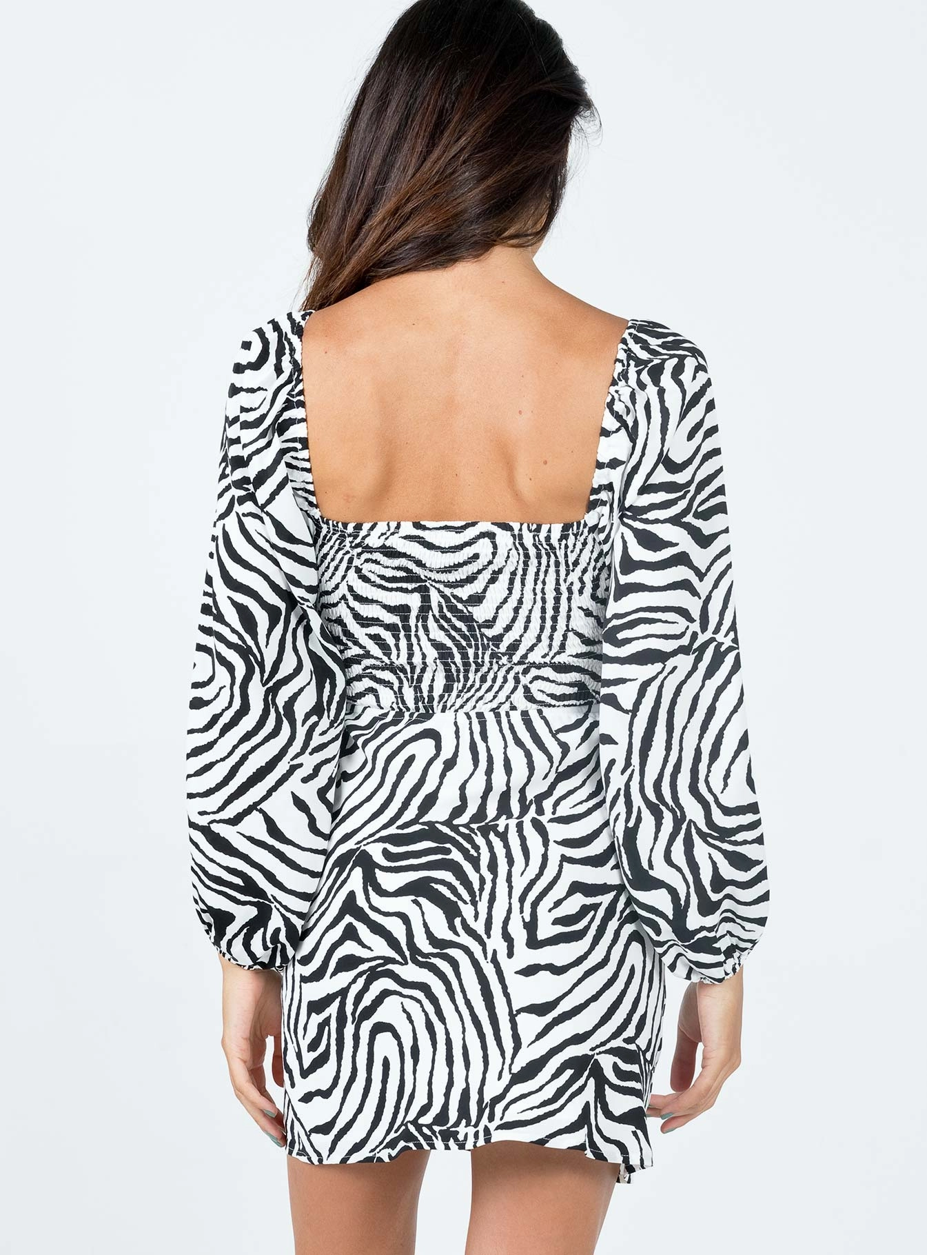 New Mood Nakita Long Sleeve Mini Dress Zebra