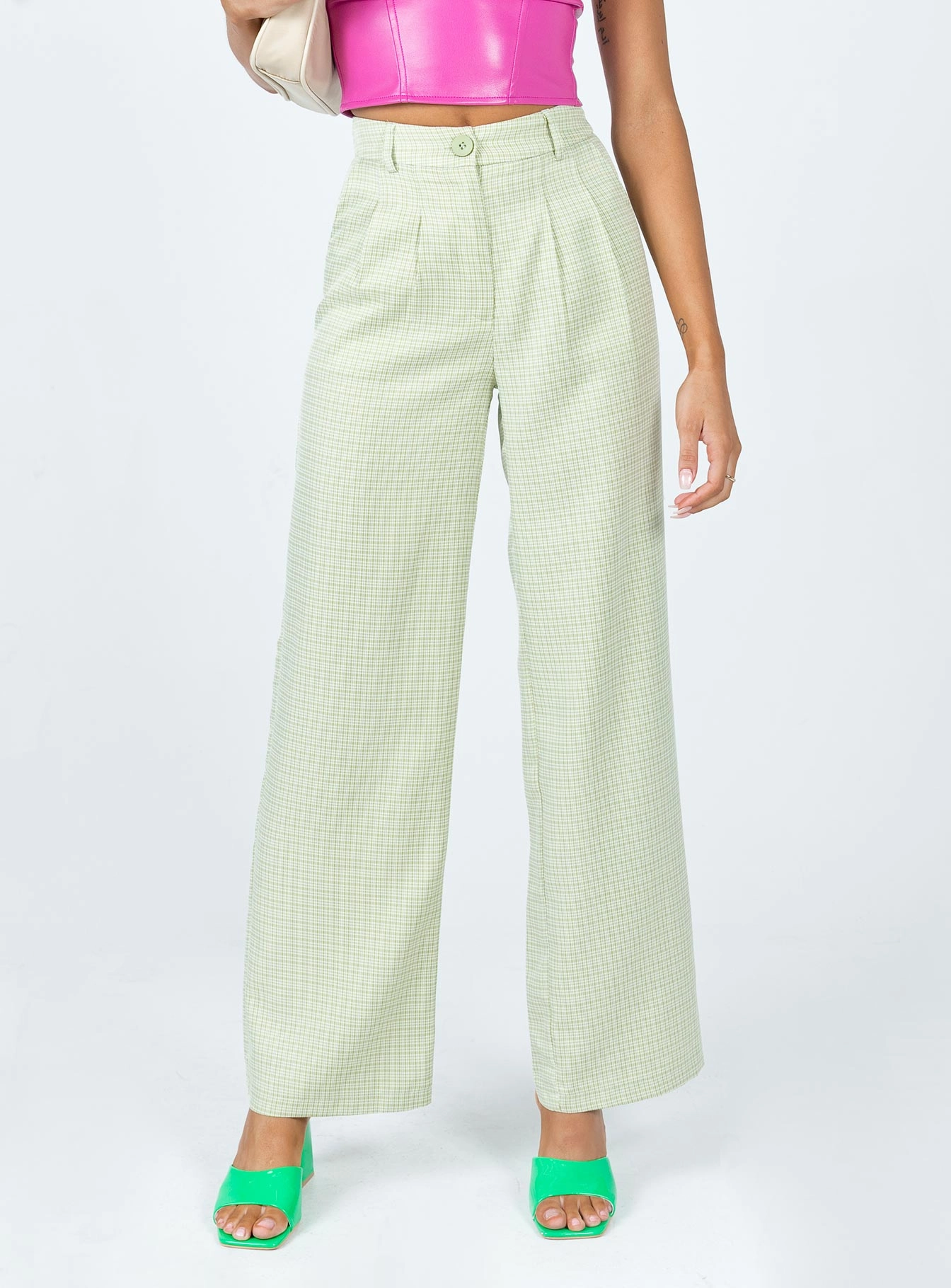 Fashion Staple Flex Wear Design Archer Pants Green Check