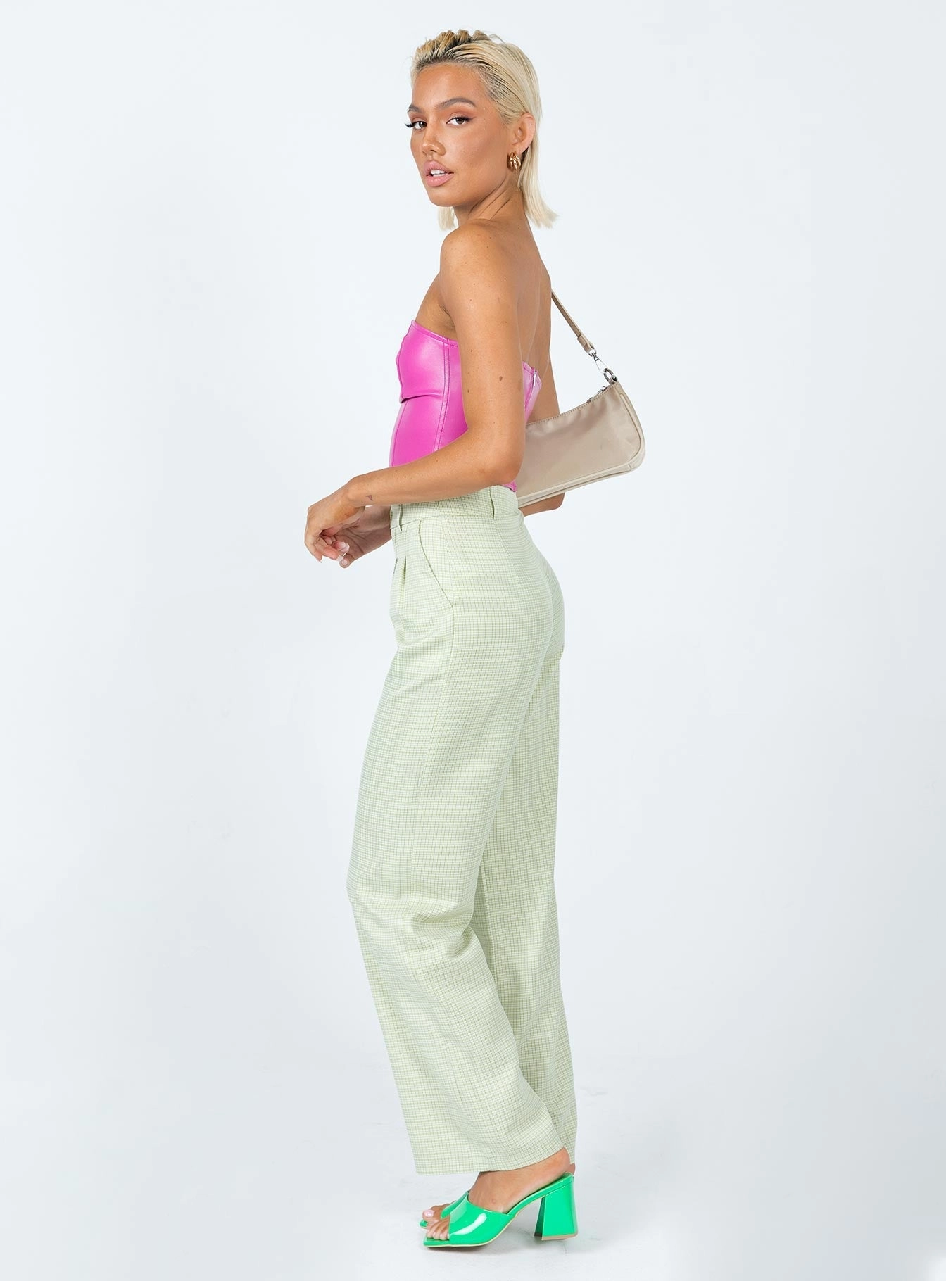 Archer Pants Green Check EasyCareFabric GussetedCrotch