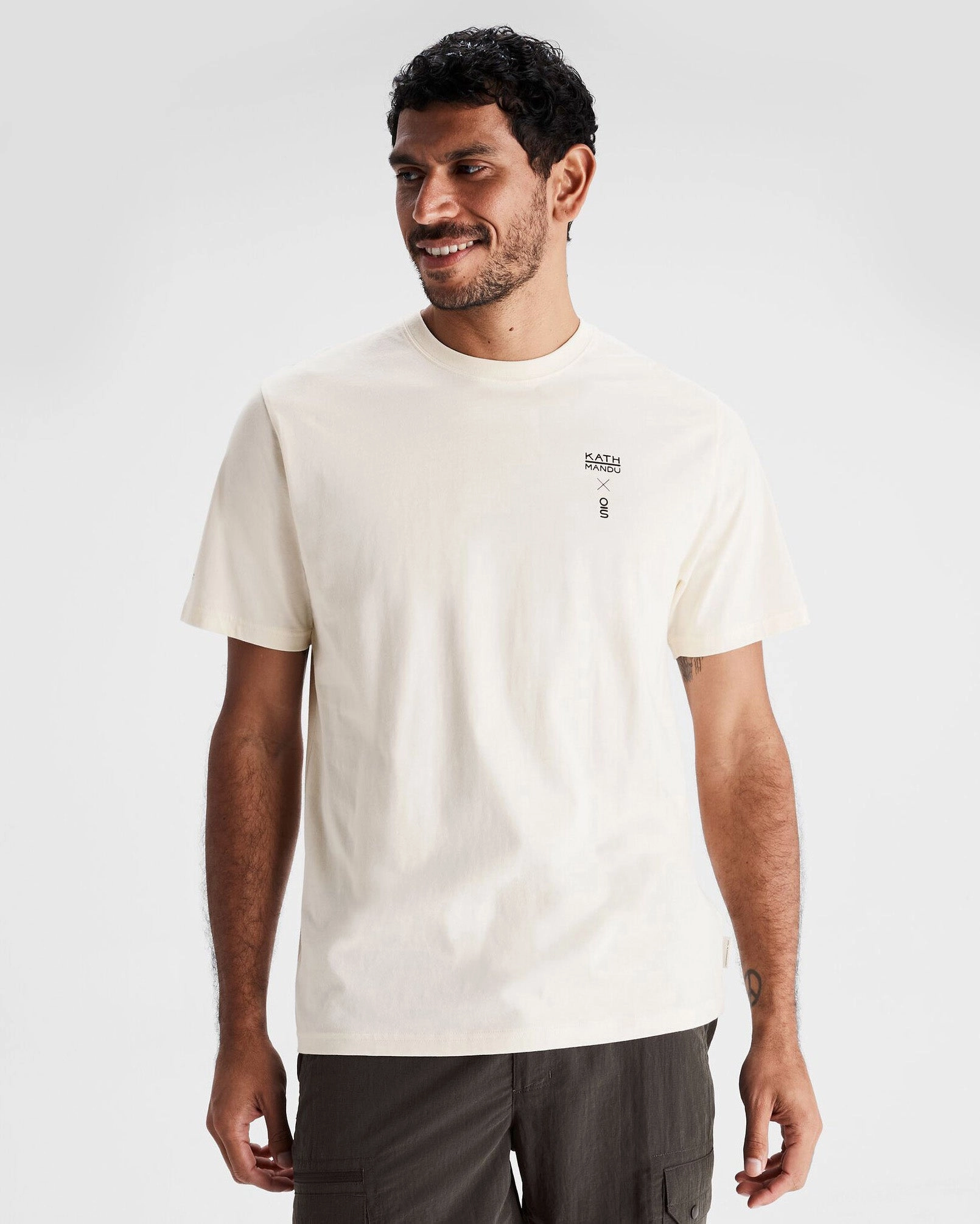 Urban Style Men's O.Smither Lines Organic Cotton T-shirt - Natural