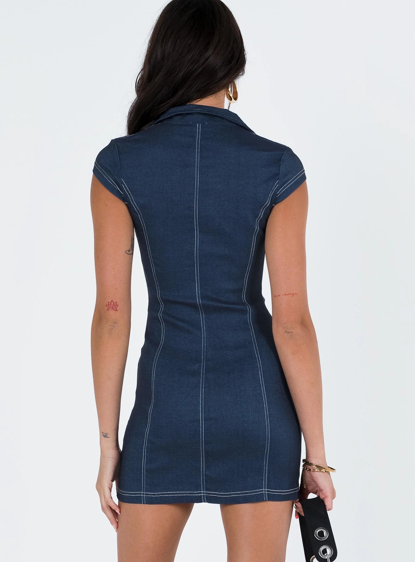 Navedo Denim Mini Dress Dark Blue Vibe Choice