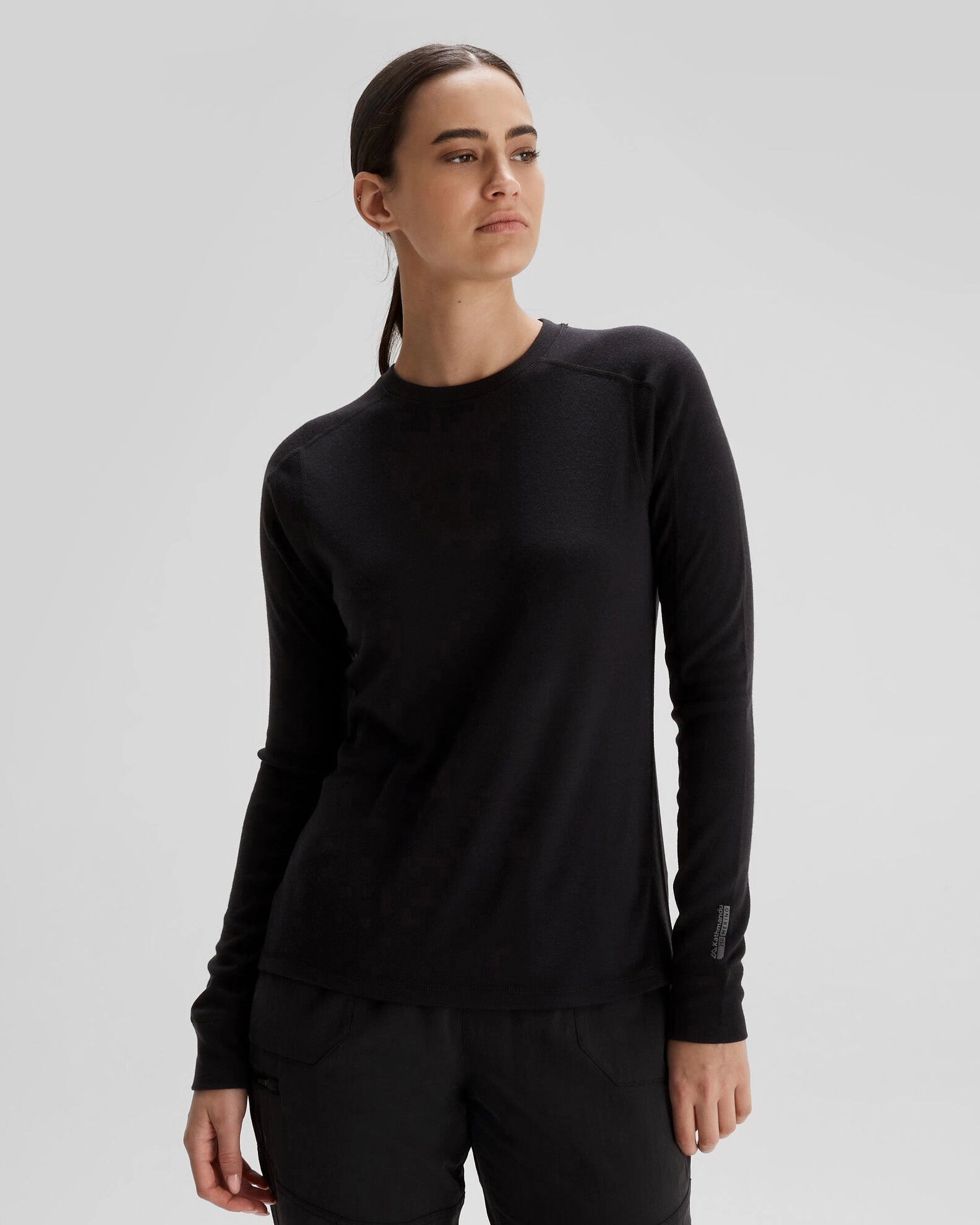 Women's K-Merino 250 Long Sleeve Top  - Black Stingray Quick Comfort Fit Cozy Design