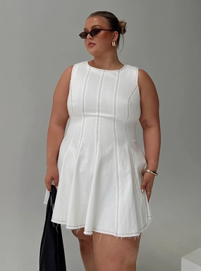 Composure Pleat Mini Dress White Curve Light Layers Smart Style
