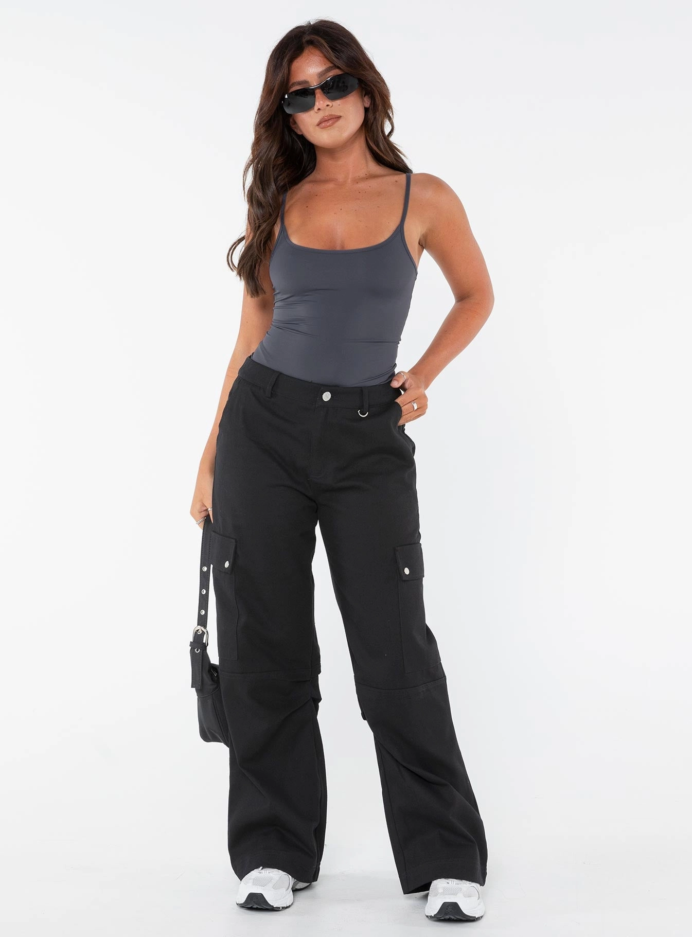 Outdoor Fit Casual Office Fallout Mid Rise Cargo Pants Black Petite