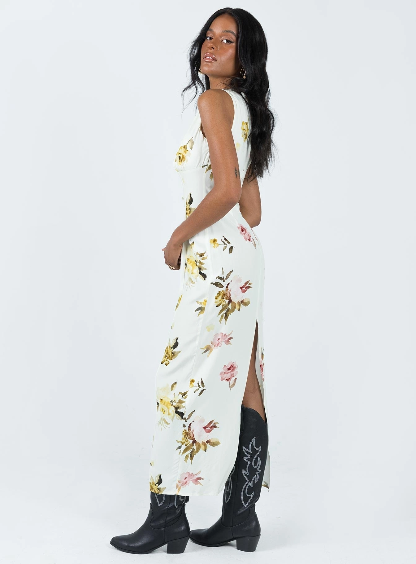 Malibu Maxi Dress Cream Multi Light Layers Smart and Elegant